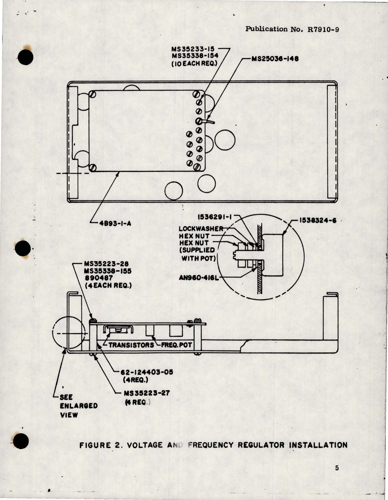 Sample page 5 from AirCorps Library document: Service Bulletin No. R-383, Installation of Voltage and Frequency Regulator Kit - Type 4B93-30-A 