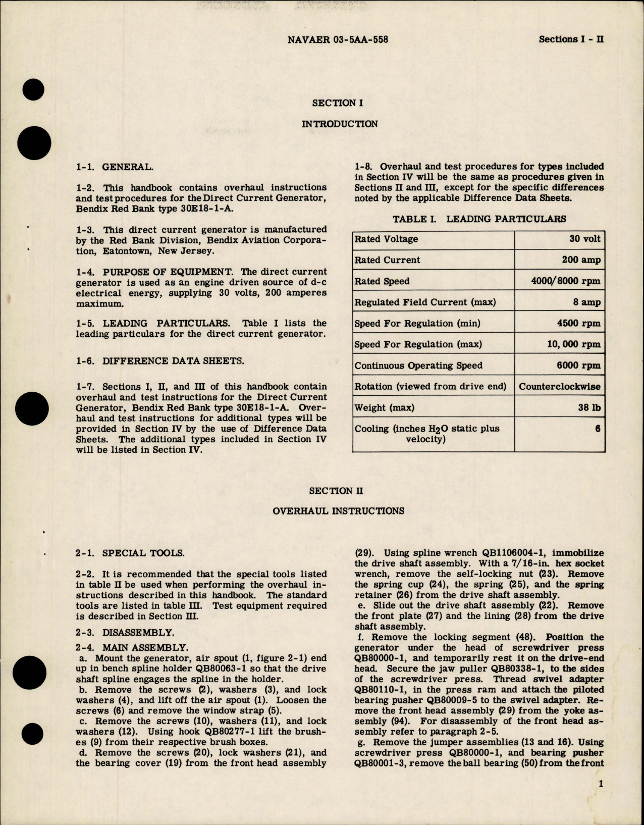 Sample page 5 from AirCorps Library document: Overhaul Instructions for Direct Current Generator - Part 30E18-1-A 