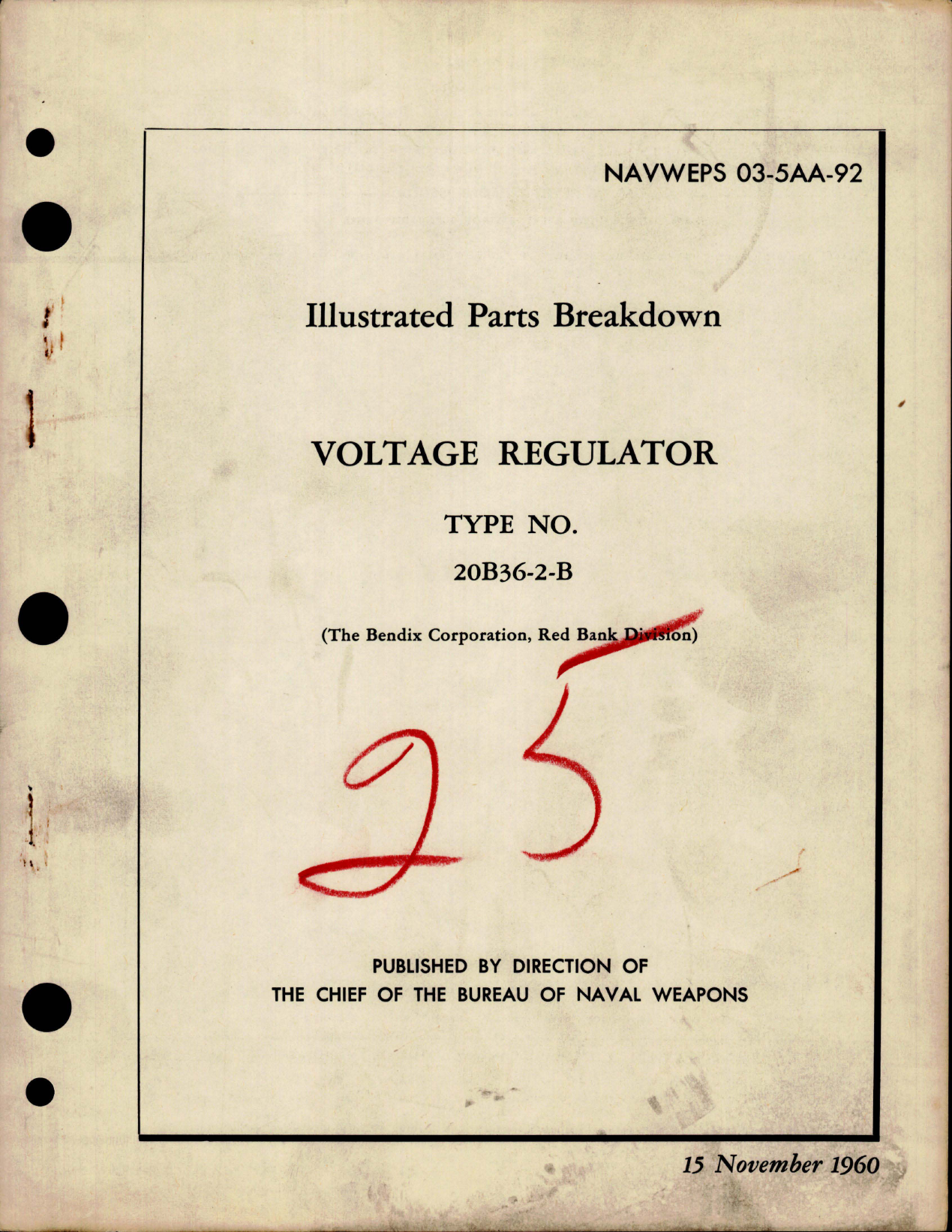 Sample page 1 from AirCorps Library document: Illustrated Parts Breakdown for Voltage Regulator - Type 20B36-2-B 