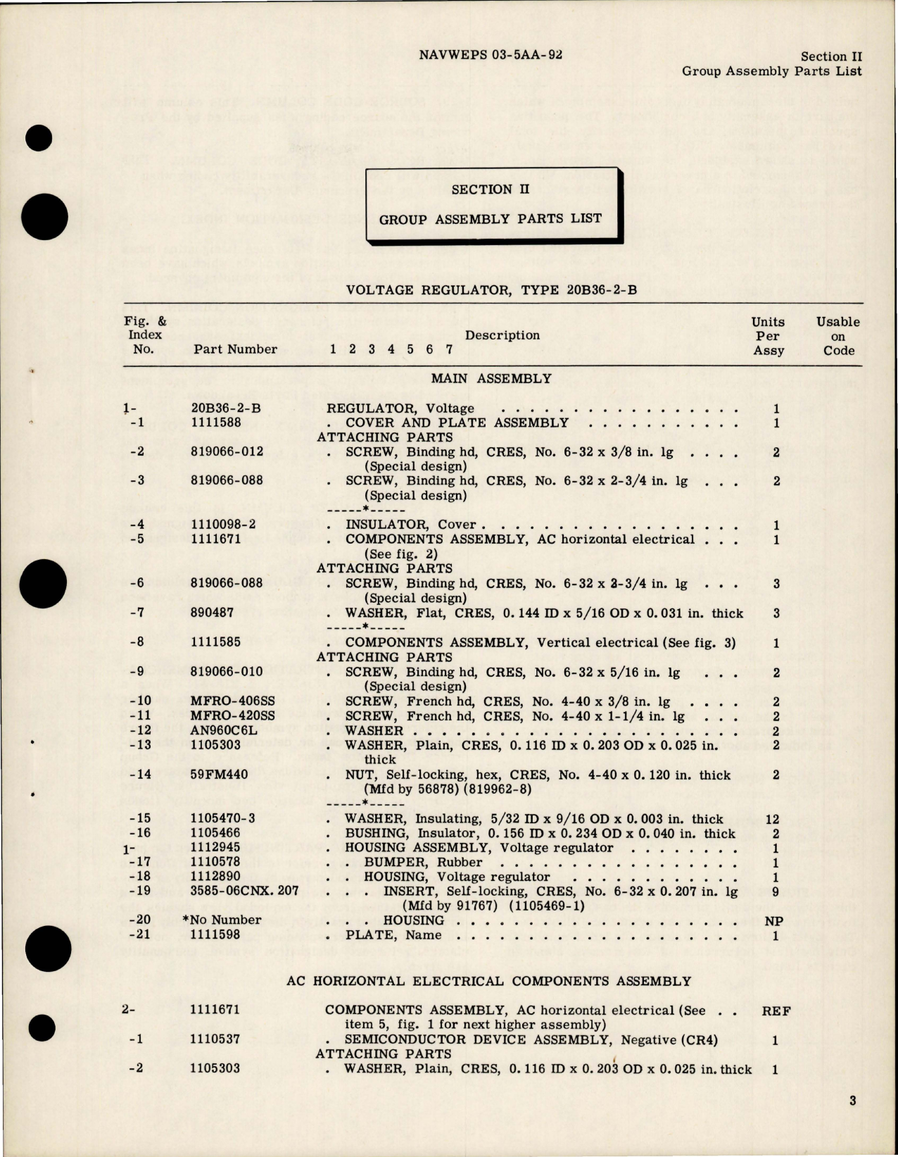 Sample page 7 from AirCorps Library document: Illustrated Parts Breakdown for Voltage Regulator - Type 20B36-2-B 