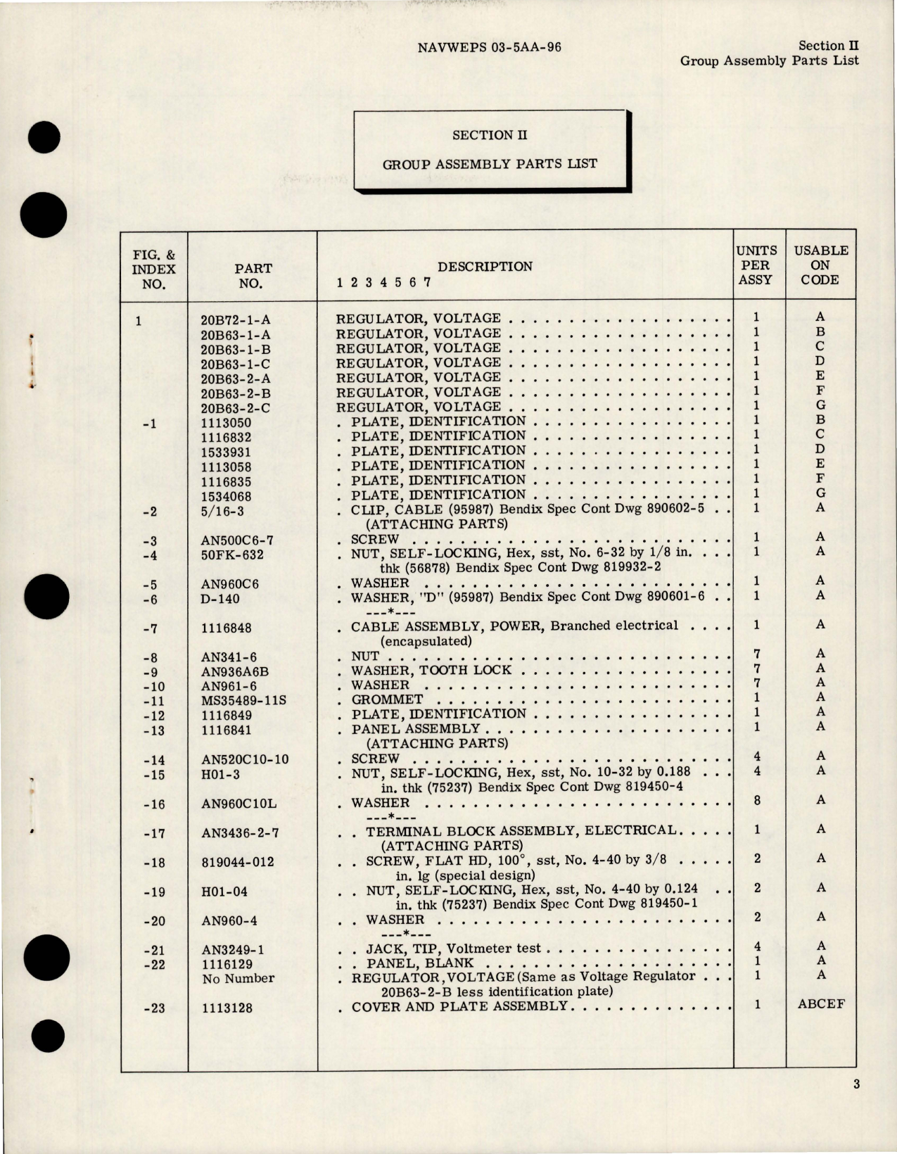 Sample page 5 from AirCorps Library document: Illustrated Parts Breakdown for Voltage Regulator