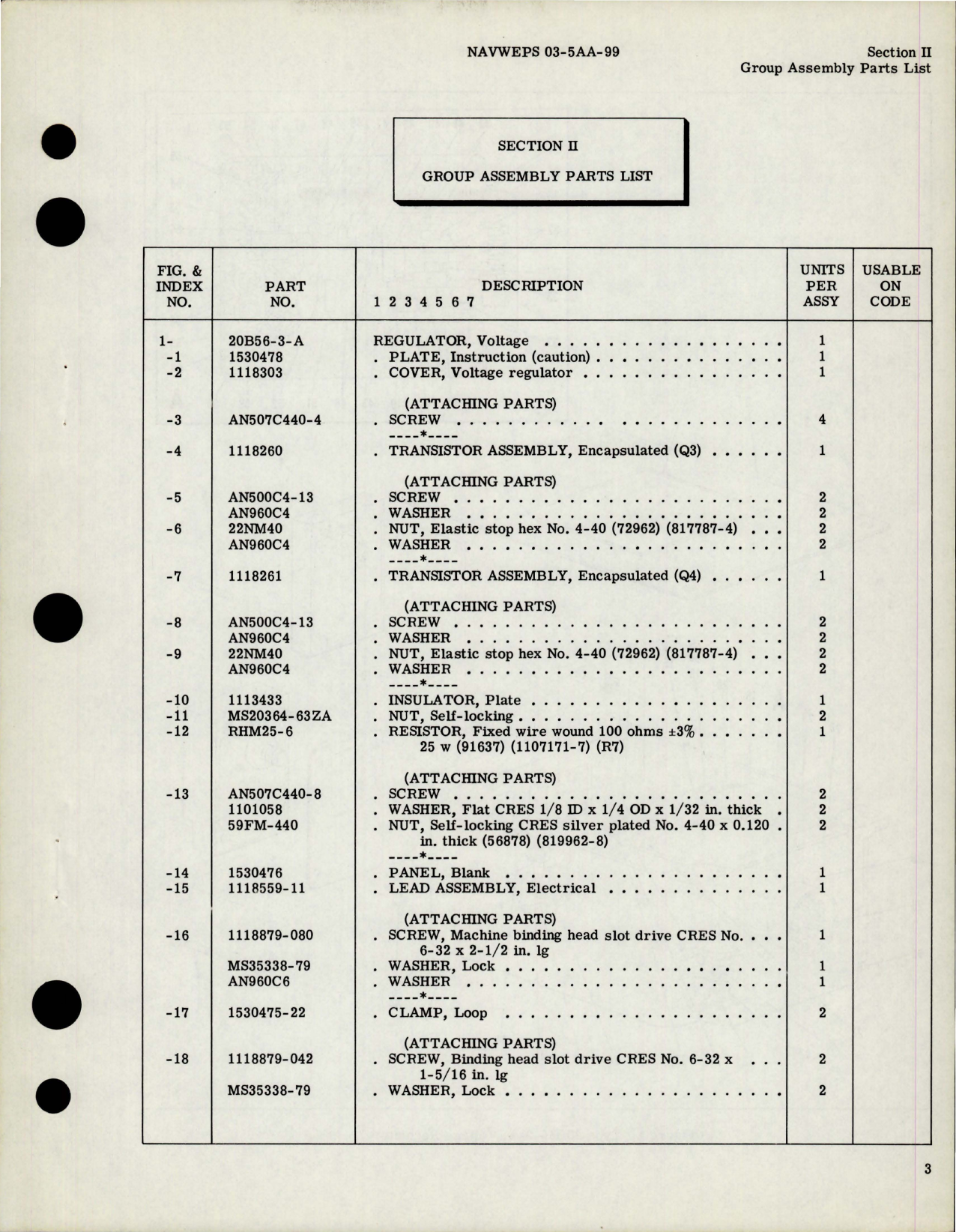 Sample page 5 from AirCorps Library document: Illustrated Parts Breakdown for Voltage Regulator - Type 20B56-3-A