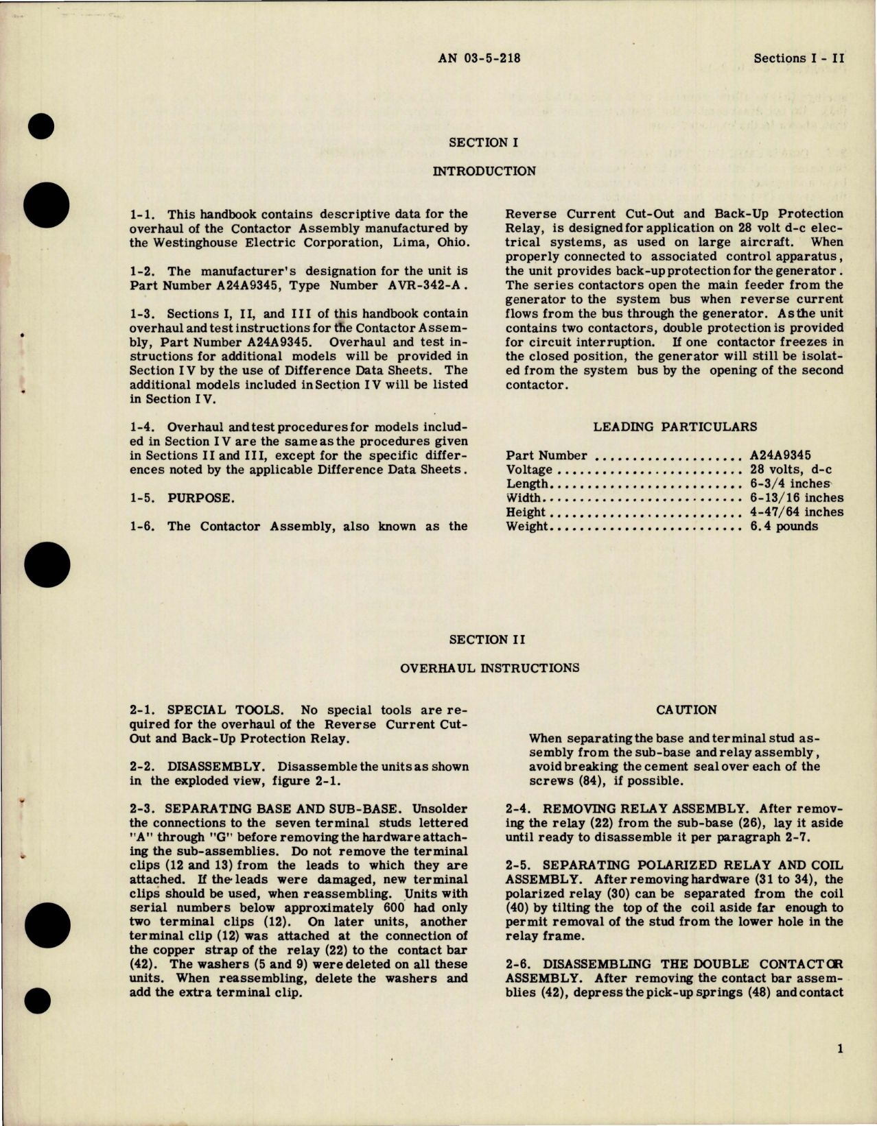 Sample page 5 from AirCorps Library document: Overhaul Instructions for Contractor Assembly - Model A24A9345 - Type - AVR-342-A 