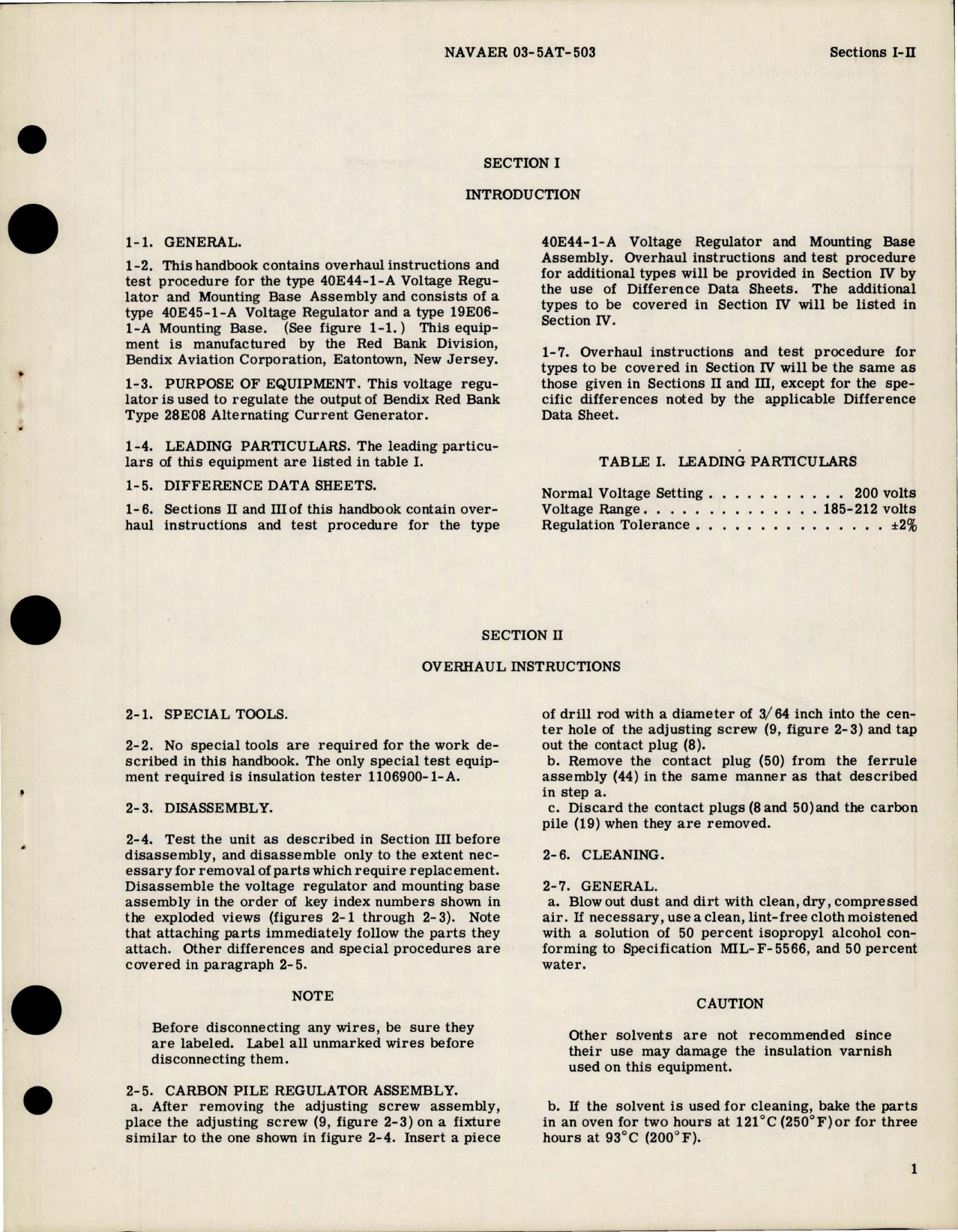 Sample page 5 from AirCorps Library document: Overhaul Instructions for Voltage Regulator and Mounting Base Assembly - Type 40E44-1-A