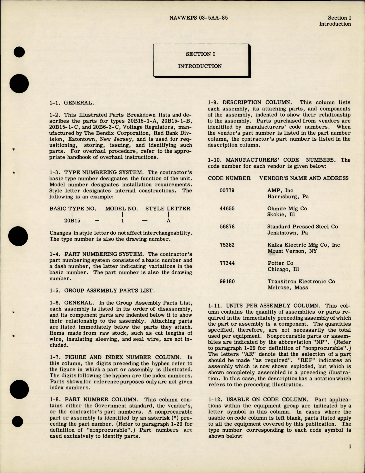 Sample page 5 from AirCorps Library document: Illustrated Parts Breakdown for Voltage Regulators - Types 20B15-1-A, 20B15-B, 20B15-C, and 20B6-3-C 