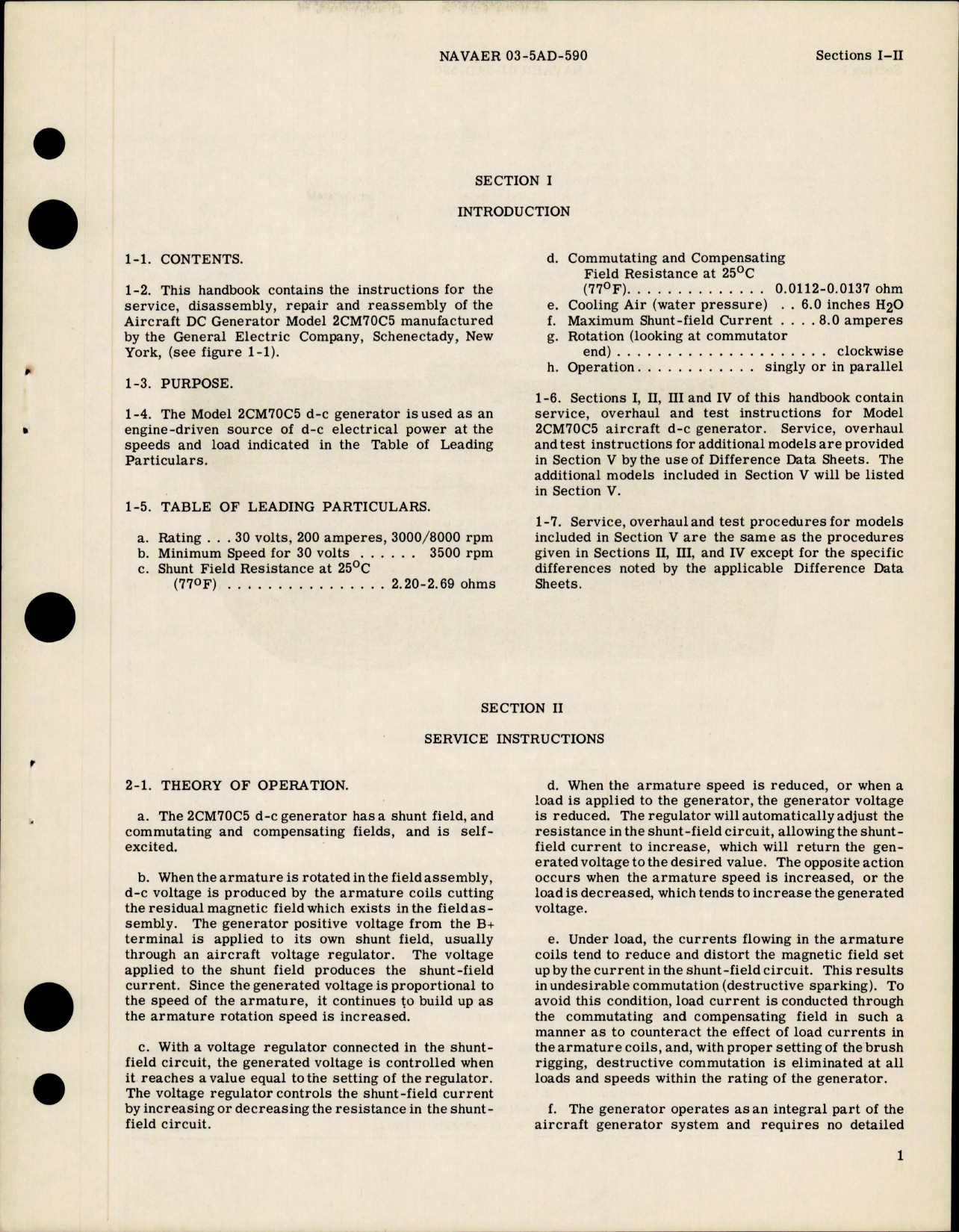 Sample page 5 from AirCorps Library document: Overhaul and Service Instructions for DC Generator - Models 2CM70C5 and 2CM70D2