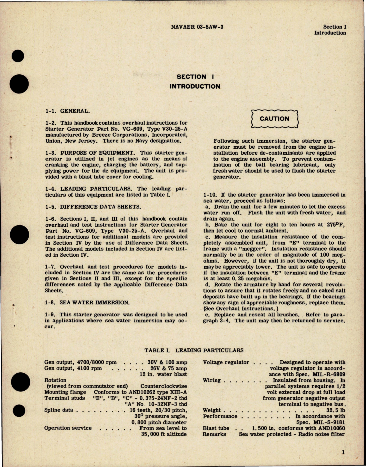 Sample page 5 from AirCorps Library document: Overhaul Instructions for Starter Generator - Part VG-609, VG-609-11 - Types V30-25-A and V30-25-C