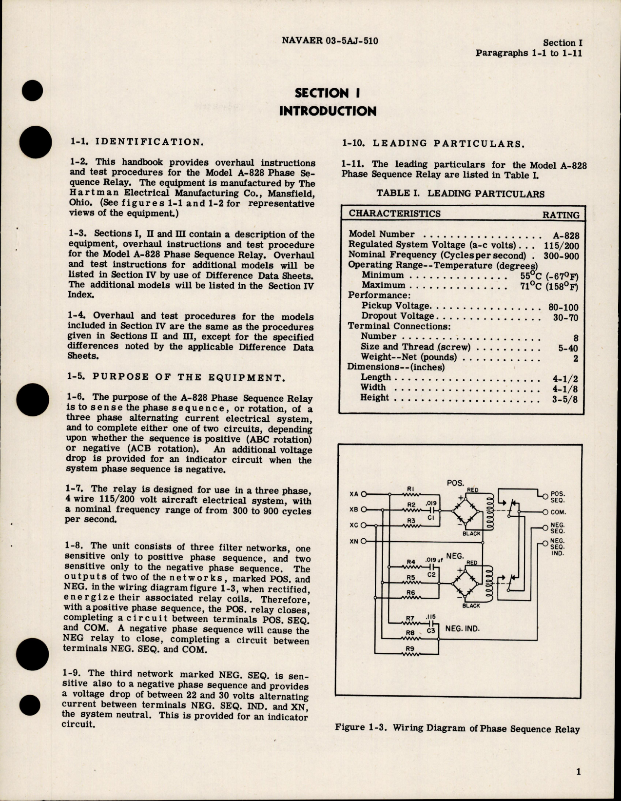 Sample page 5 from AirCorps Library document: Overhaul Instructions for Phase Sequence Relay - Model A-828 