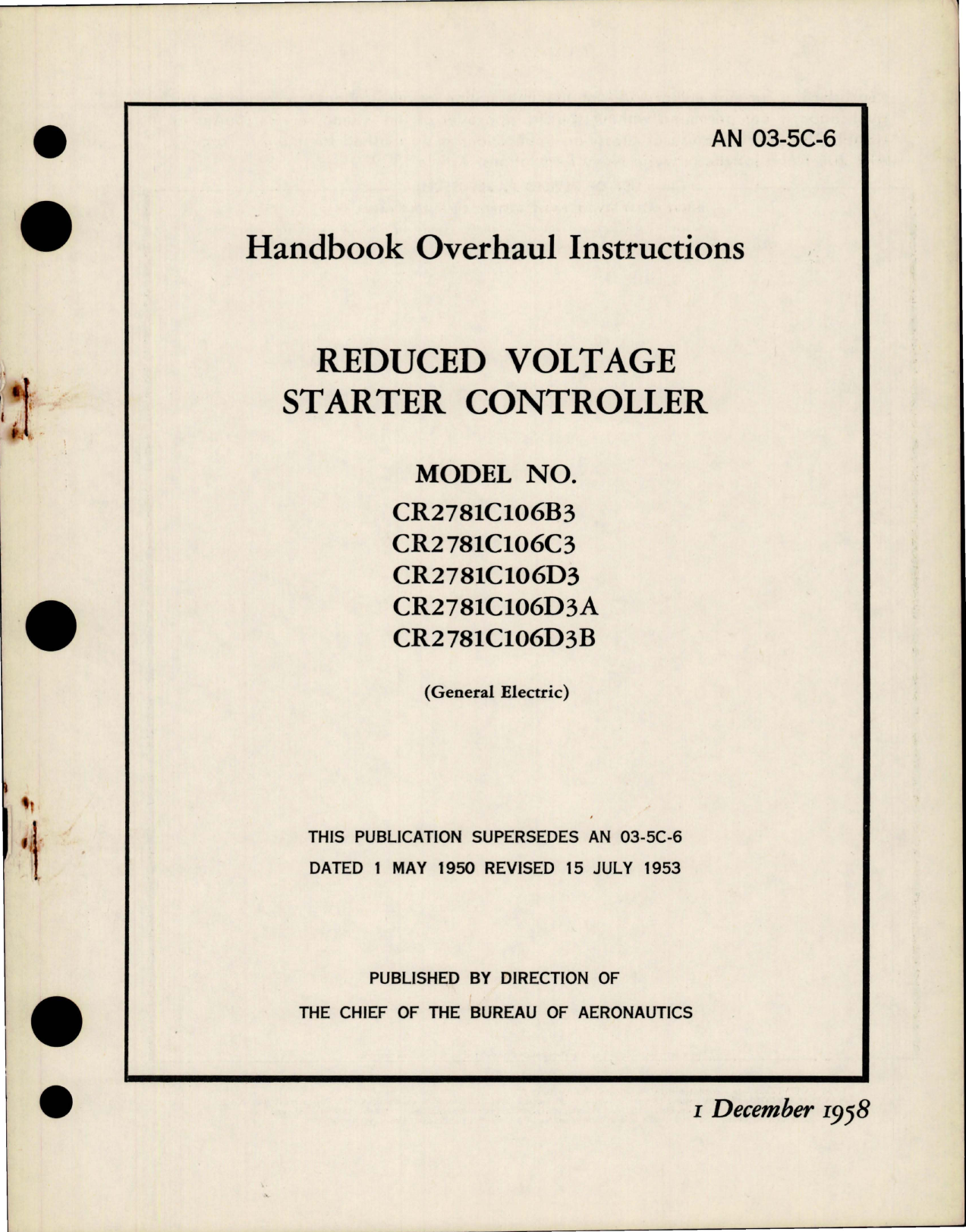 Sample page 1 from AirCorps Library document: Overhaul Instructions for Reduced Voltage Starter Controller 