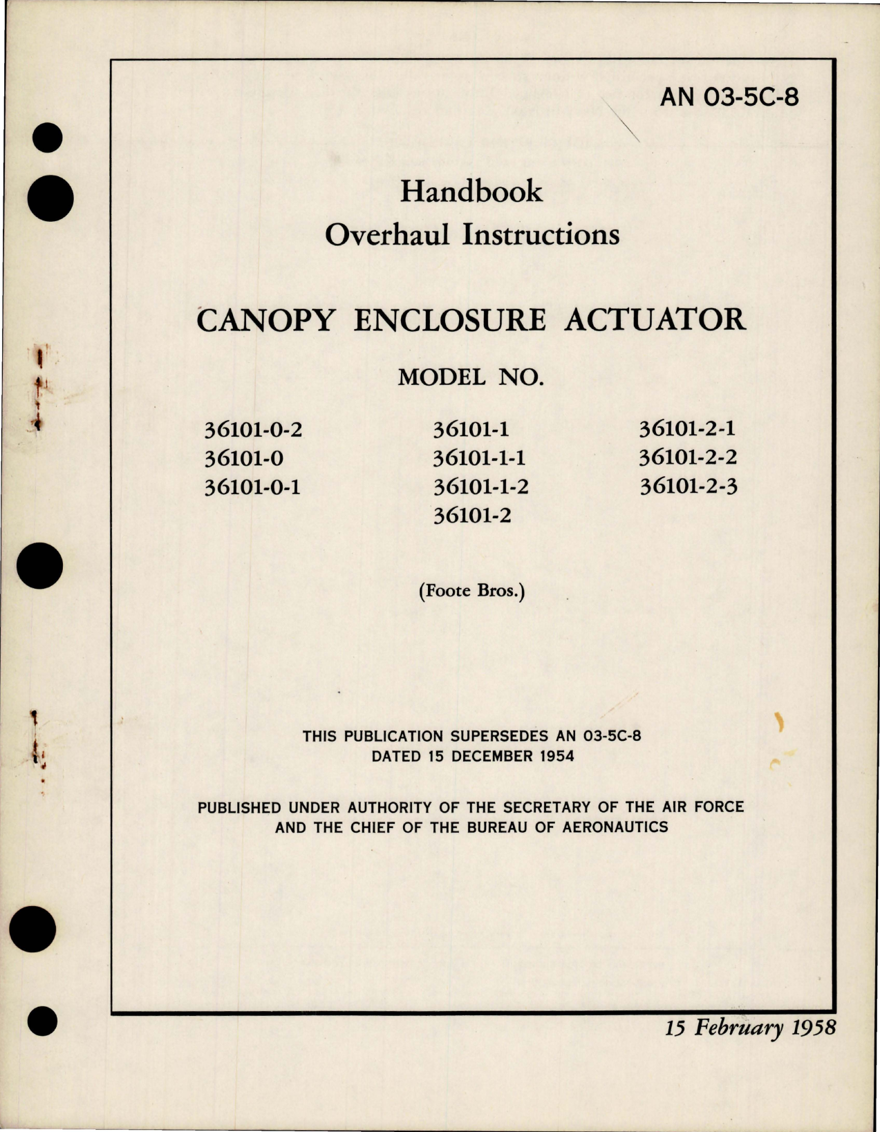 Sample page 1 from AirCorps Library document: Overhaul Instructions for Canopy Enclosure Actuator