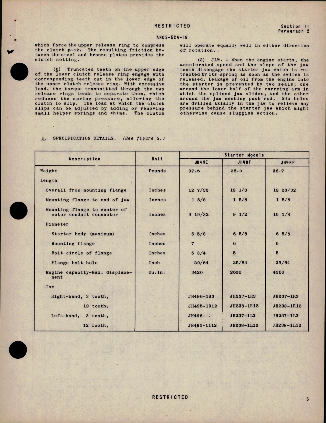 Sample page 9 from AirCorps Library document: Handbook of Instructions with Parts Catalog for Starter - Models JH4NER, JH4NFL, JH4NEL, JH4NPR, JH4NFR, and JH4NPL