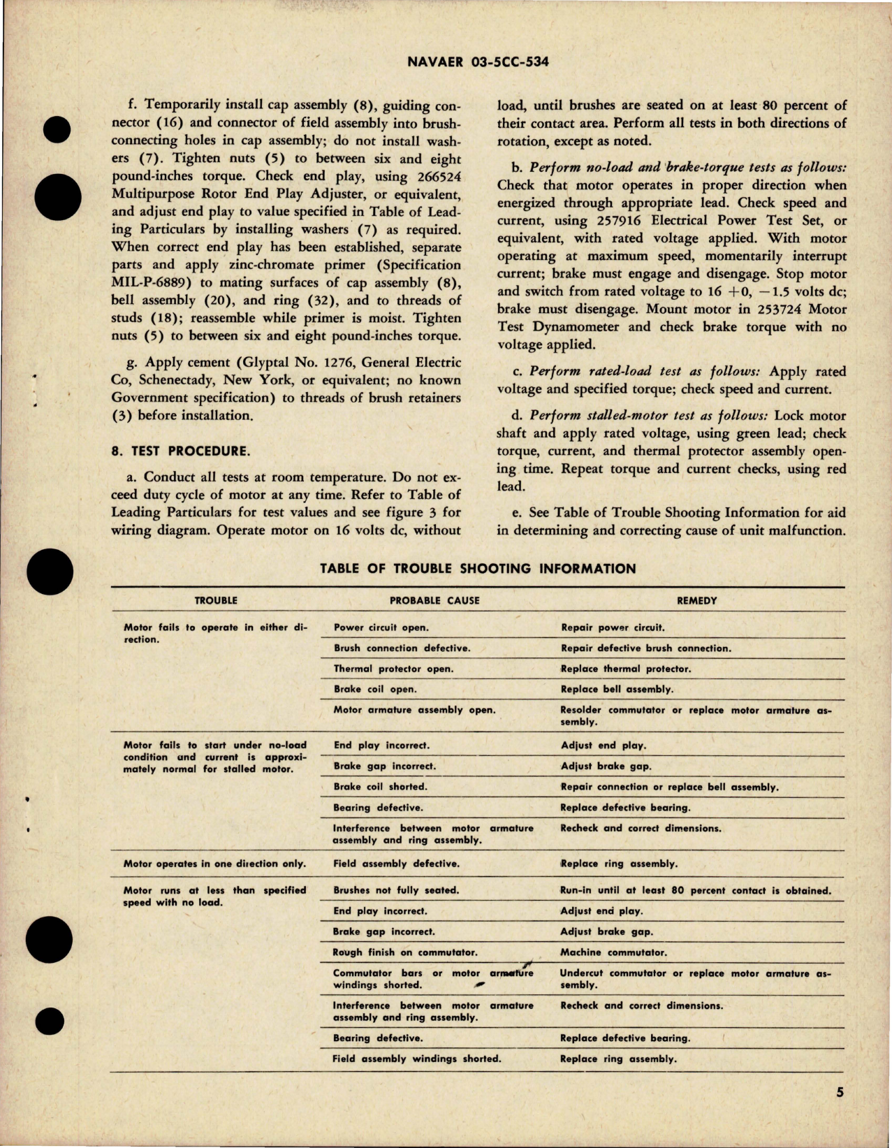 Sample page 5 from AirCorps Library document: Overhaul Instructions with Parts for Direct Current Motor - 0.035 HP - Part 32718 - Model DCM15-89-1 