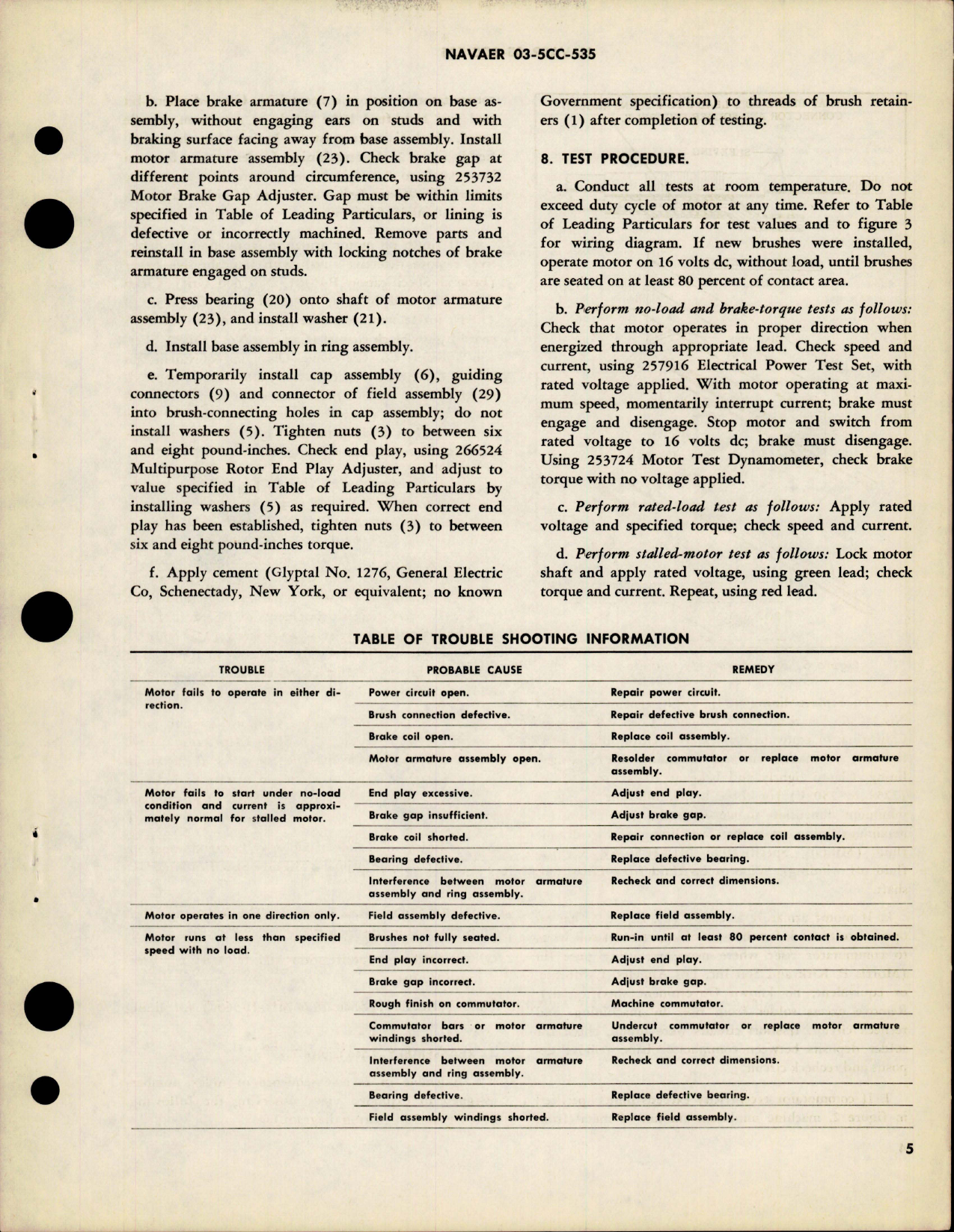 Sample page 5 from AirCorps Library document: Overhaul Instructions with Parts Breakdown for Aircraft Direct Current Motors - Parts 32741 and 32741-1 - Model DCM15-245-1