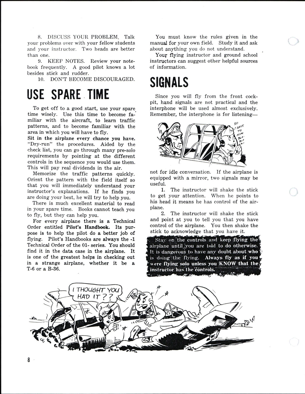 Sample page 8 from AirCorps Library document: Basic Flying for the North American T-6 - SNJ
