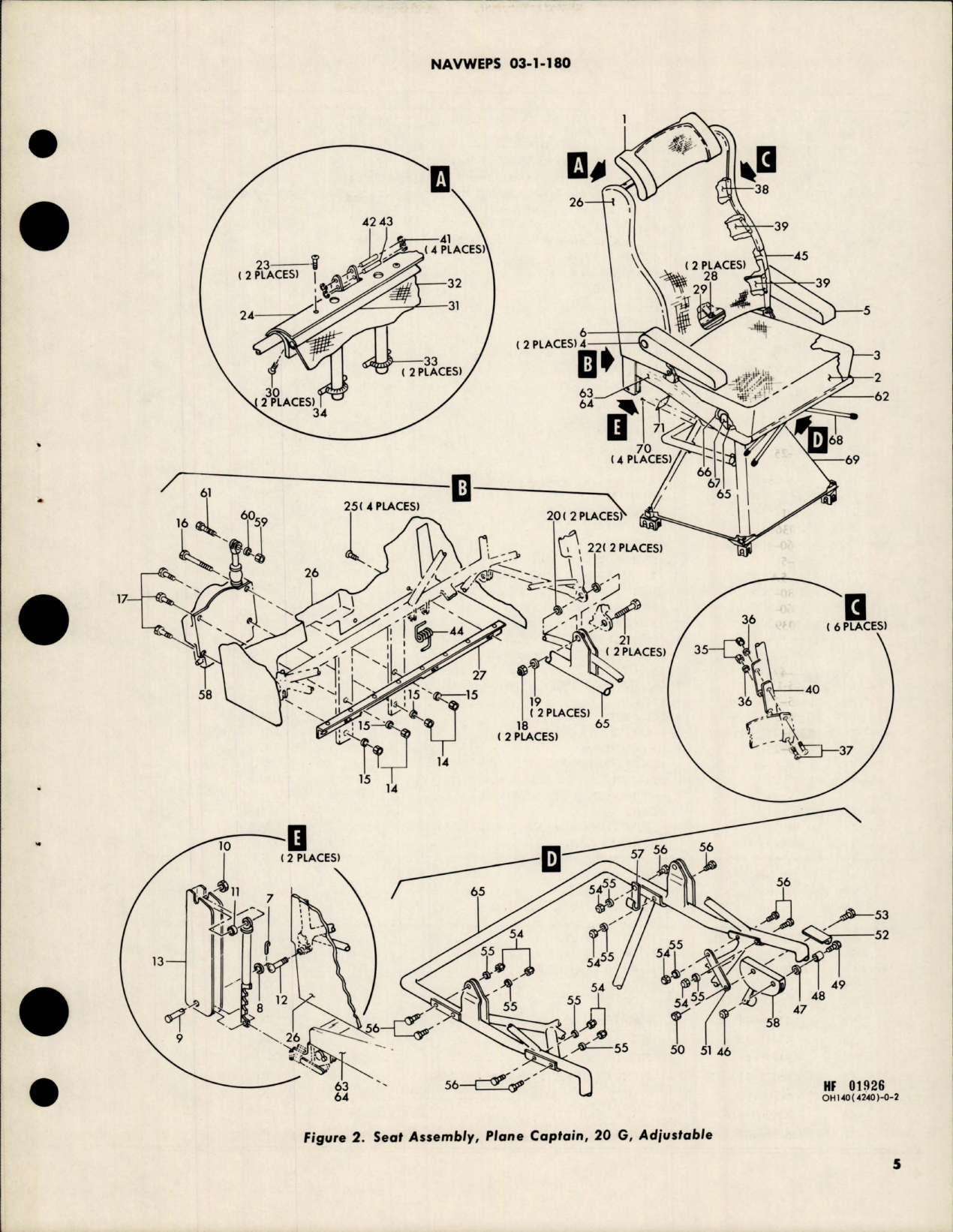Sample page 7 from AirCorps Library document: Overhaul Instructions with Parts for Pilots, Copilots and Captains Seat Assemblies - Parts 4240-5 and 4245-5 