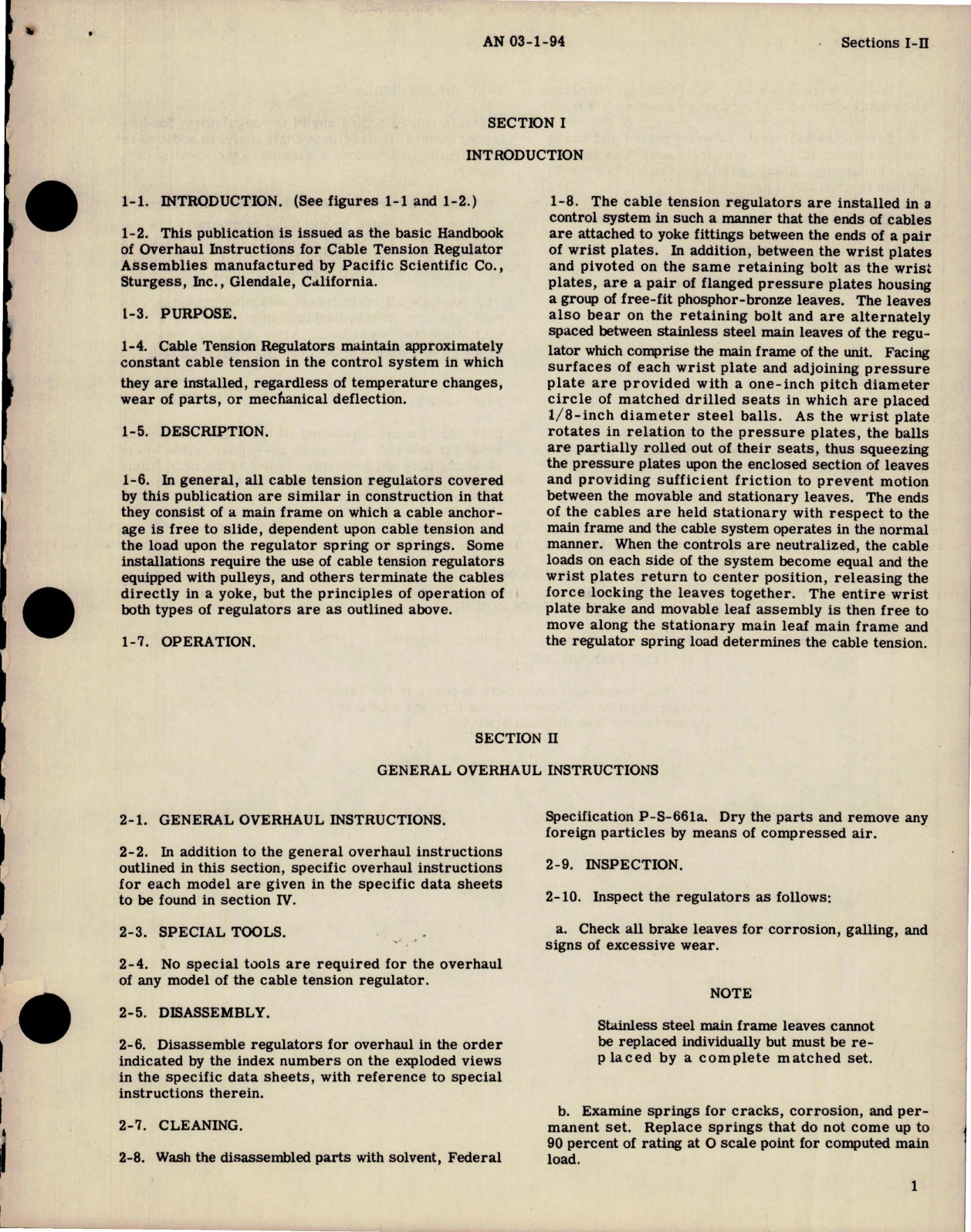 Sample page 5 from AirCorps Library document: Overhaul Instructions for Cable Tension Regulator Assembly