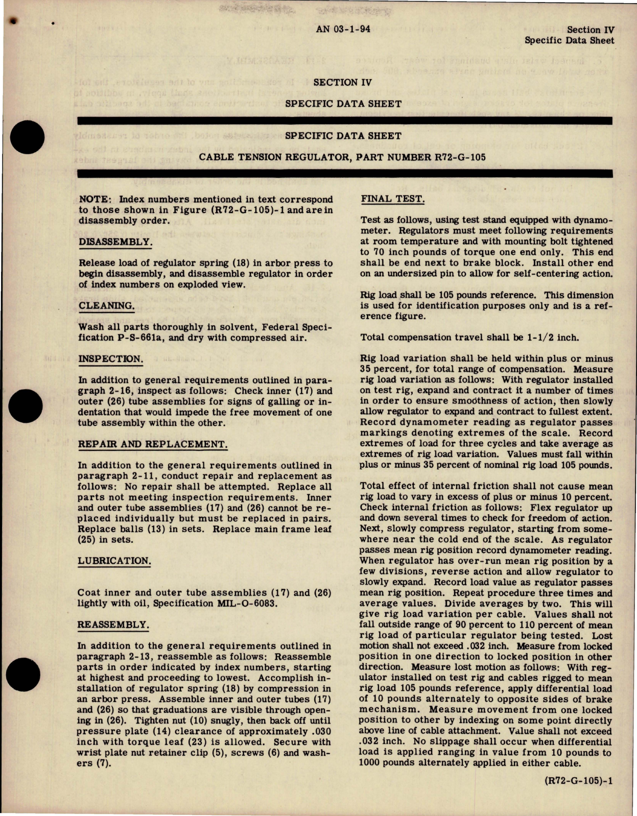 Sample page 7 from AirCorps Library document: Overhaul Instructions for Cable Tension Regulator Assembly