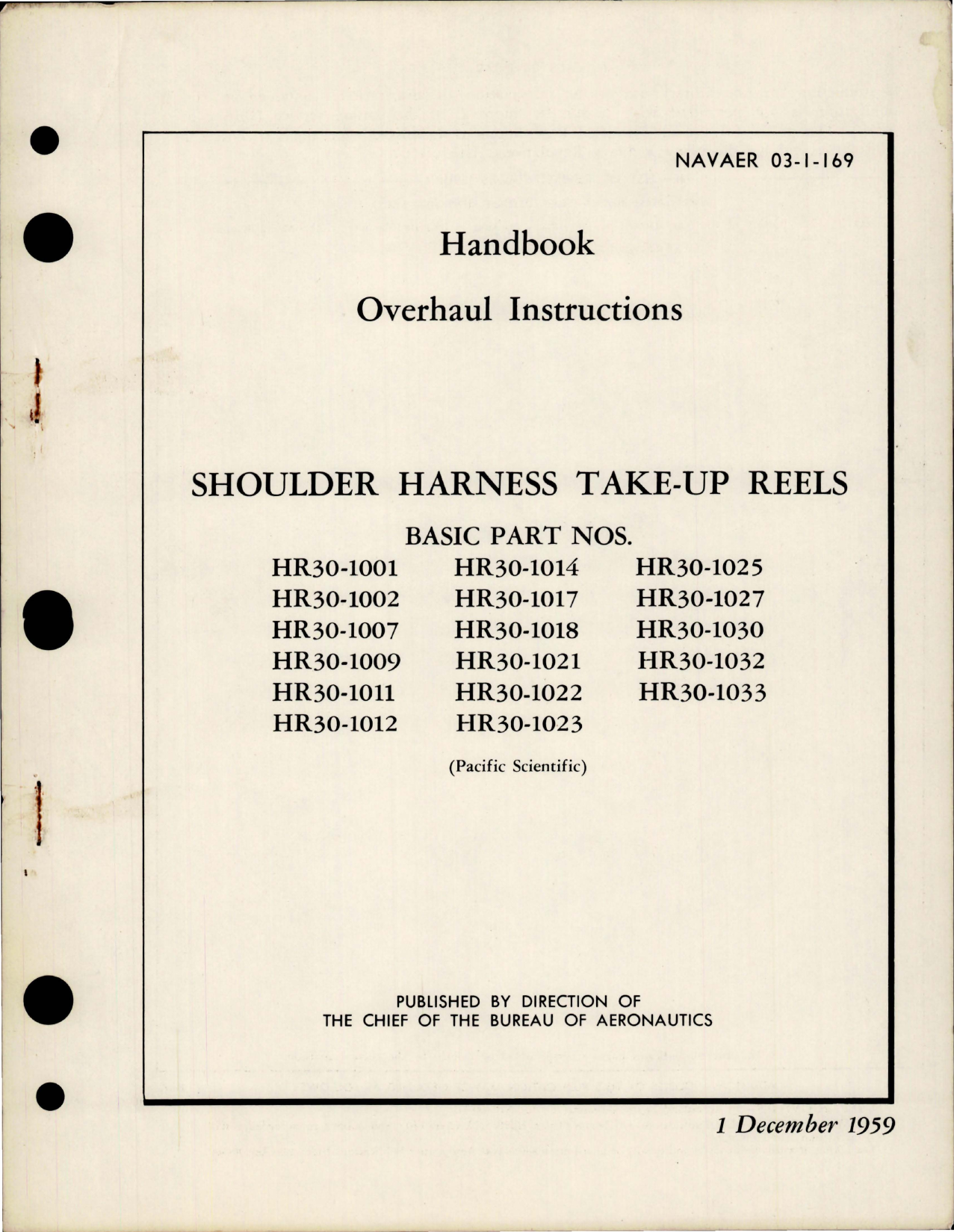 Sample page 1 from AirCorps Library document: Overhaul Instructions for Shoulder Harness Take-Up Reels