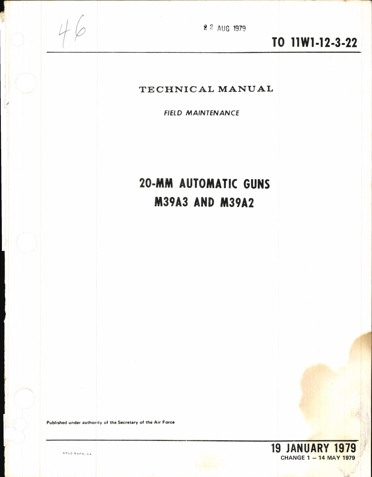 Sample page 1 from AirCorps Library document: Field Maintenance for 20-MM Automatic Guns M39A3 and M39A2