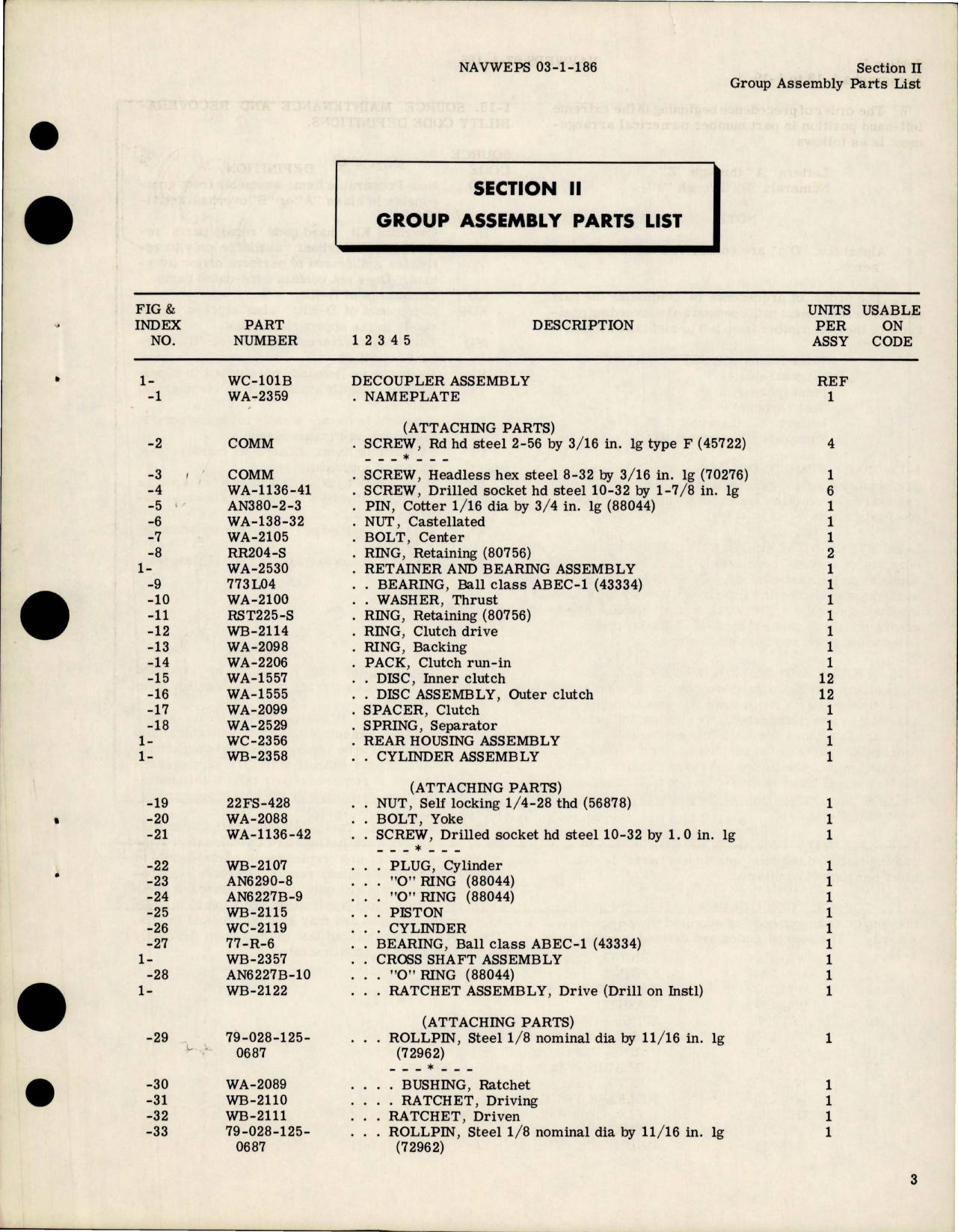 Sample page 5 from AirCorps Library document: Illustrated Parts Breakdown for Decoupler Assembly - Model 110B - Part WC-101B 