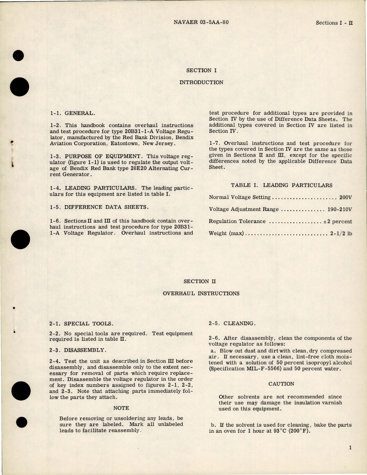Sample page 5 from AirCorps Library document: Overhaul Instructions for Voltage Regulator - Type 20B31-1-A and 20B31-1-B 