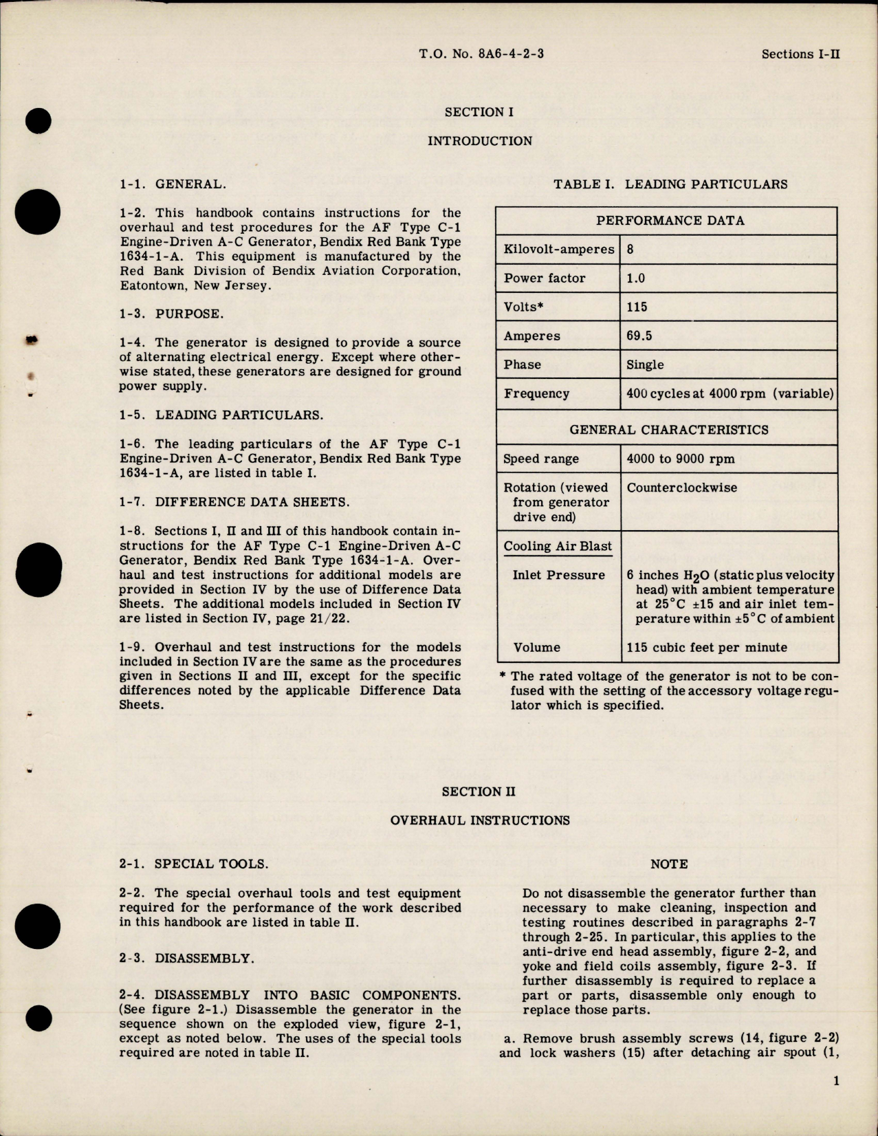 Sample page 5 from AirCorps Library document: Overhaul Instructions for Engine Driven AC Generators AF Types C-1 and C-3, Navy Type NEA-10 