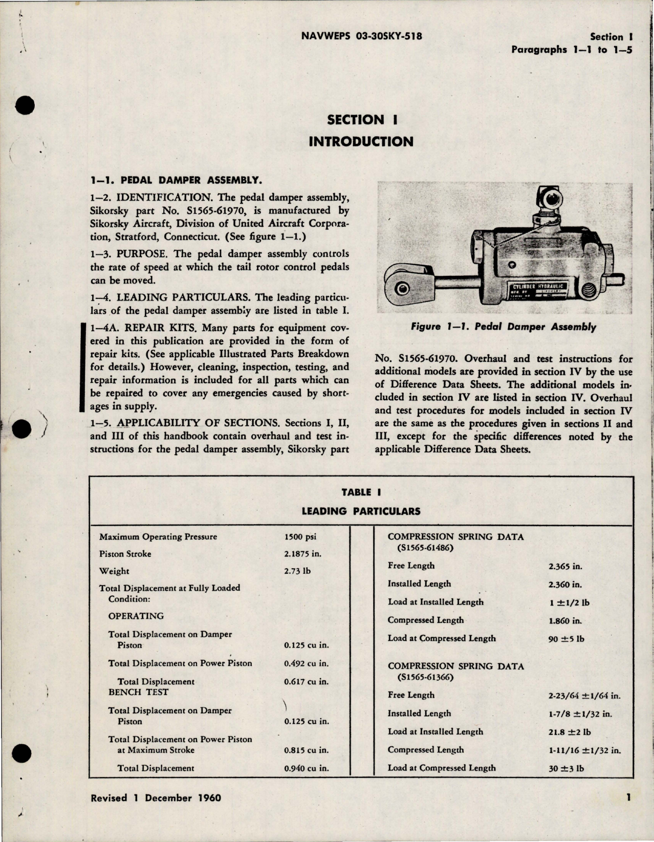 Sample page 5 from AirCorps Library document: Overhaul Instructions for Pedal Damper Assembly - Parts S1565-61970 and S1565-61970-1
