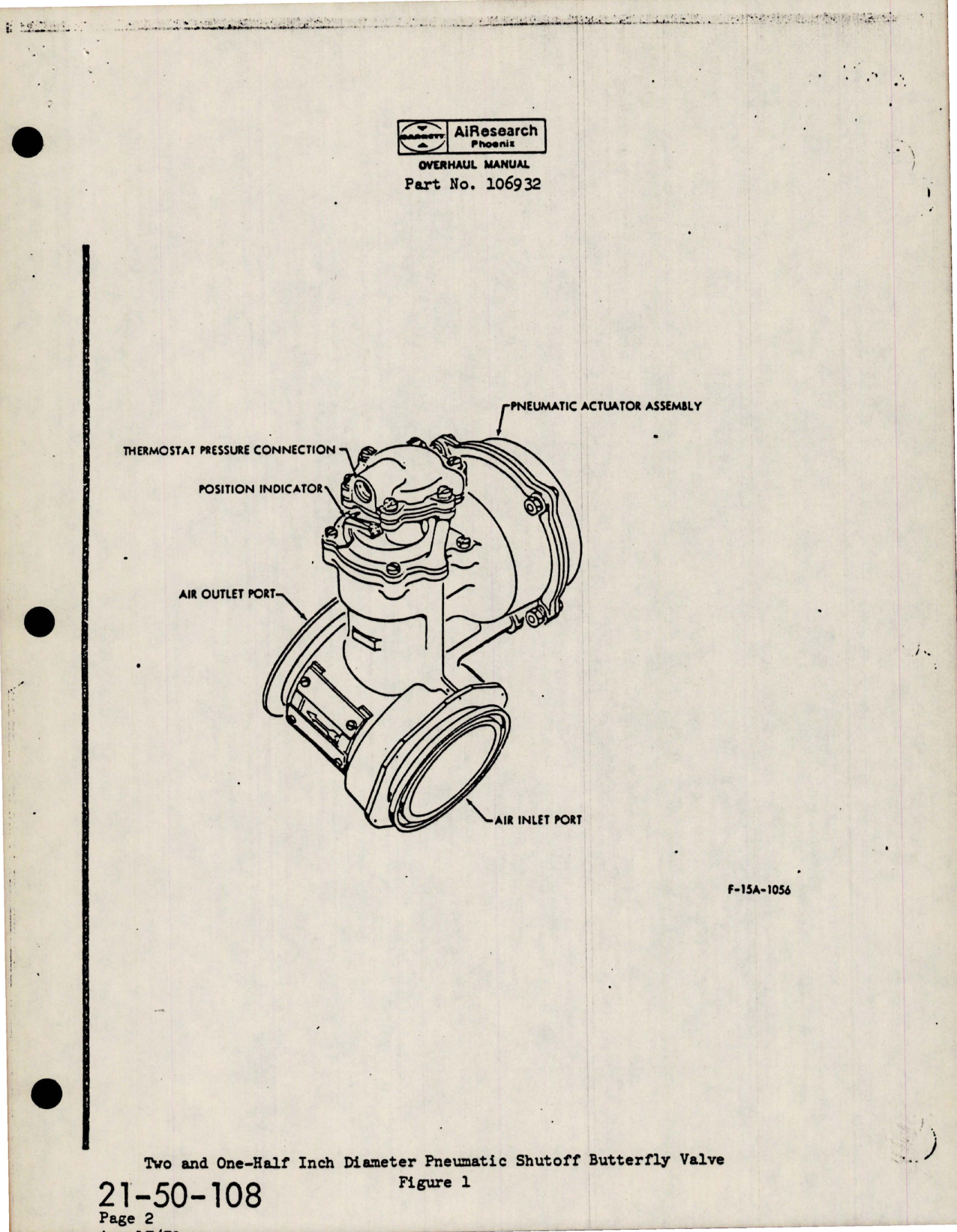 Sample page 9 from AirCorps Library document: Overhaul Manual for Pneumatic Shutoff Butterfly Valve - 2.5 inch Diameter - Part 106932-1-1 