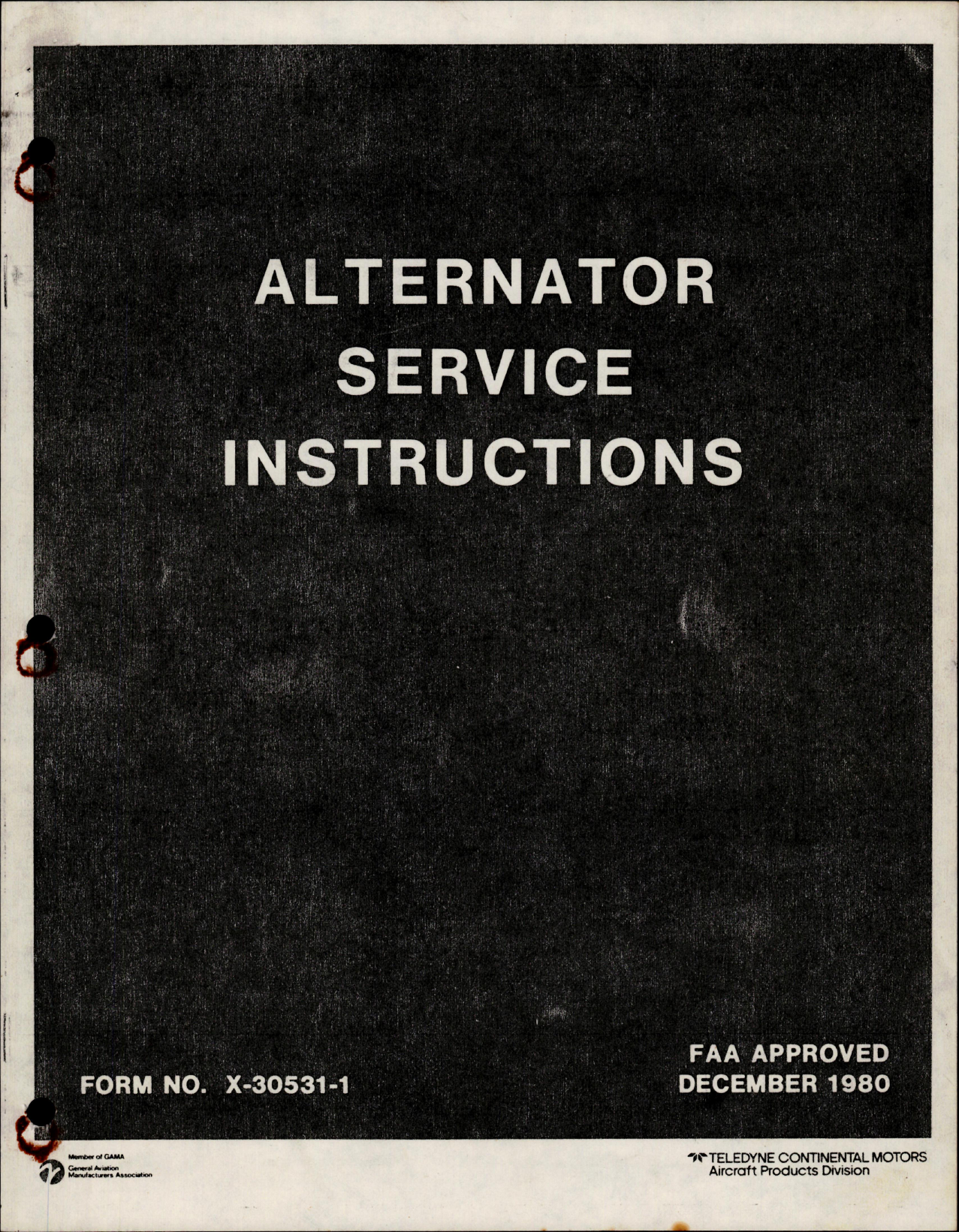 Sample page 1 from AirCorps Library document: Service Instructions for Aircraft Alternator