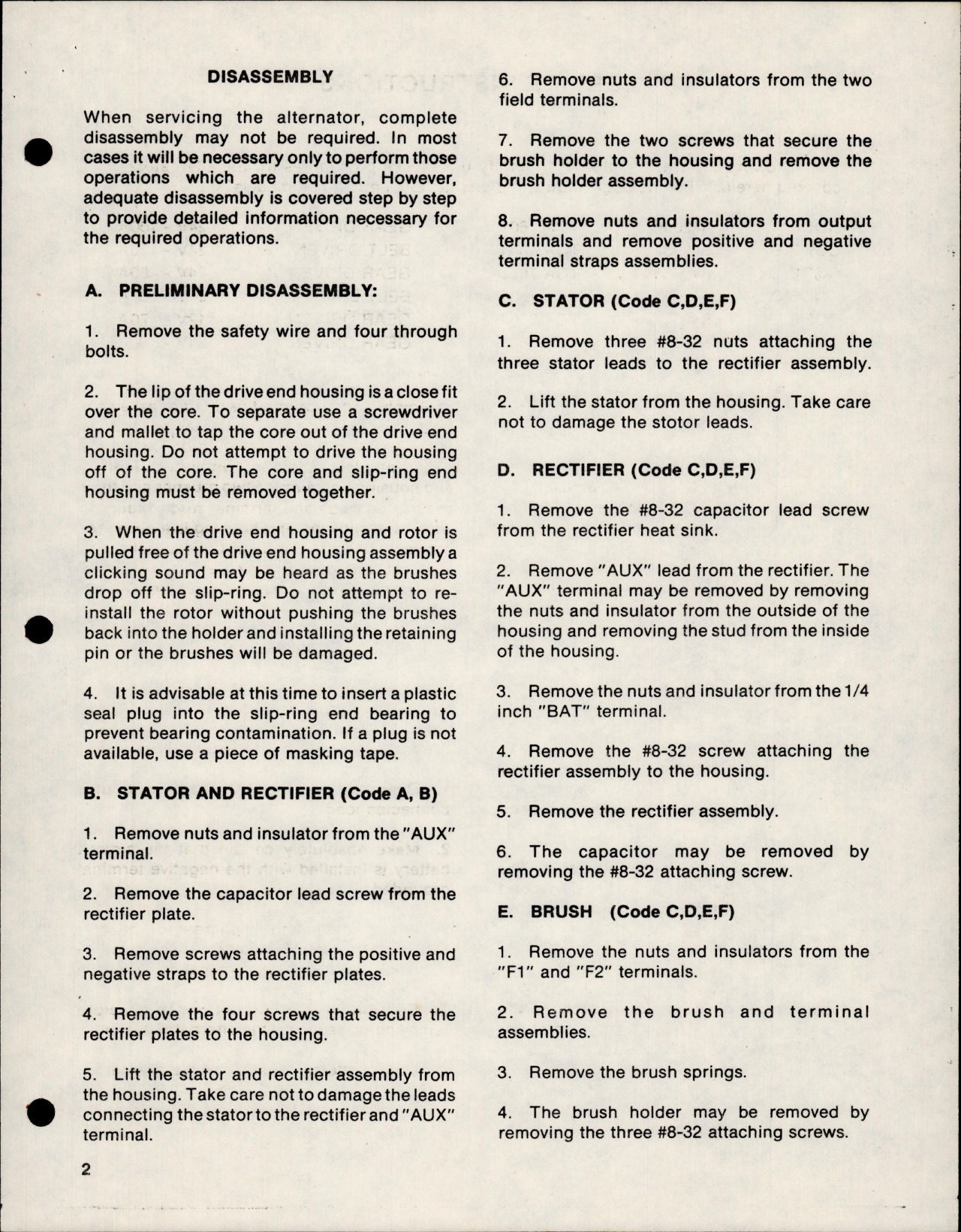 Sample page 5 from AirCorps Library document: Service Instructions for Aircraft Alternator