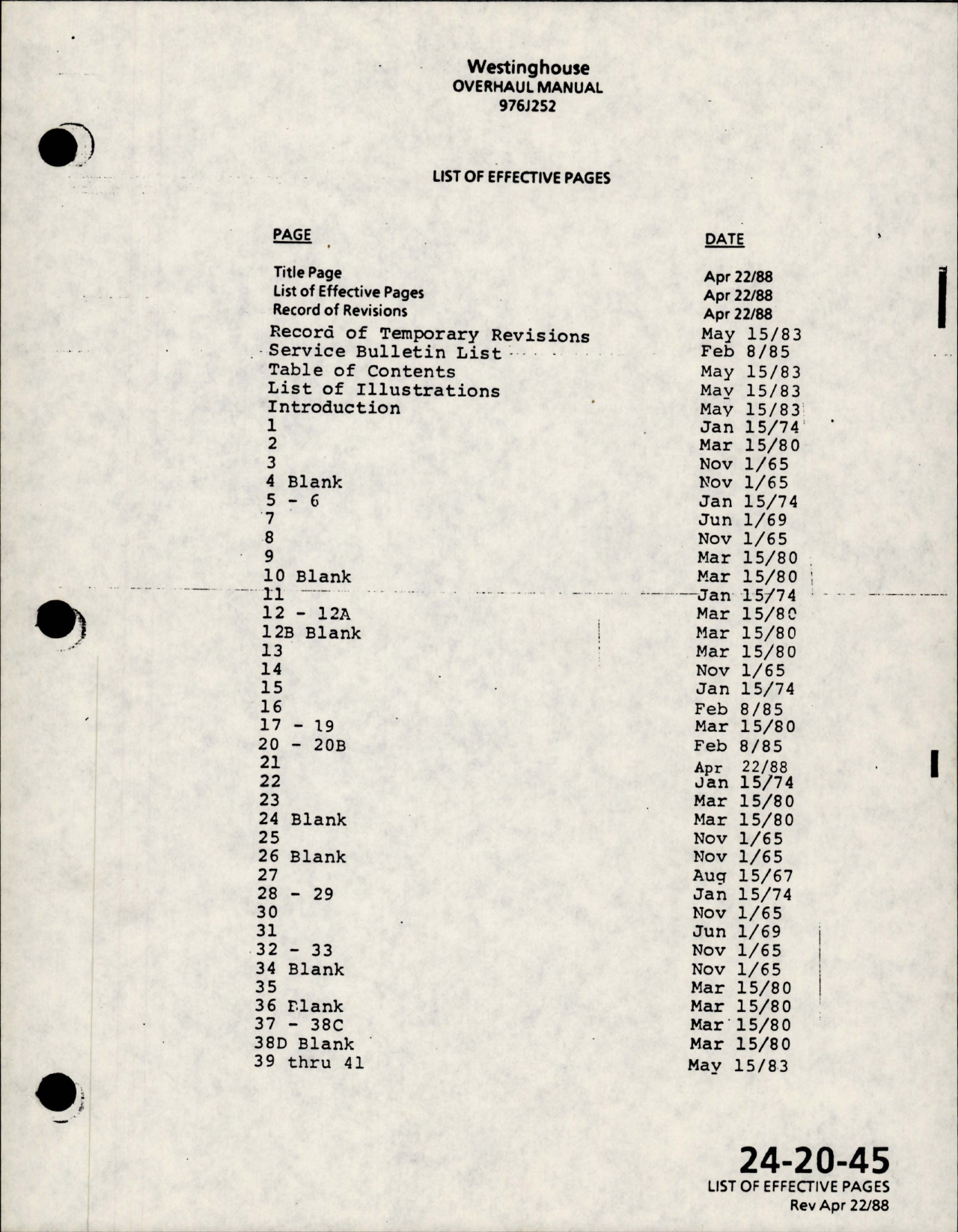 Sample page 5 from AirCorps Library document: Maintenance Manual w Parts List for AC Generator - Parts 976J252-3 and 976J252-6