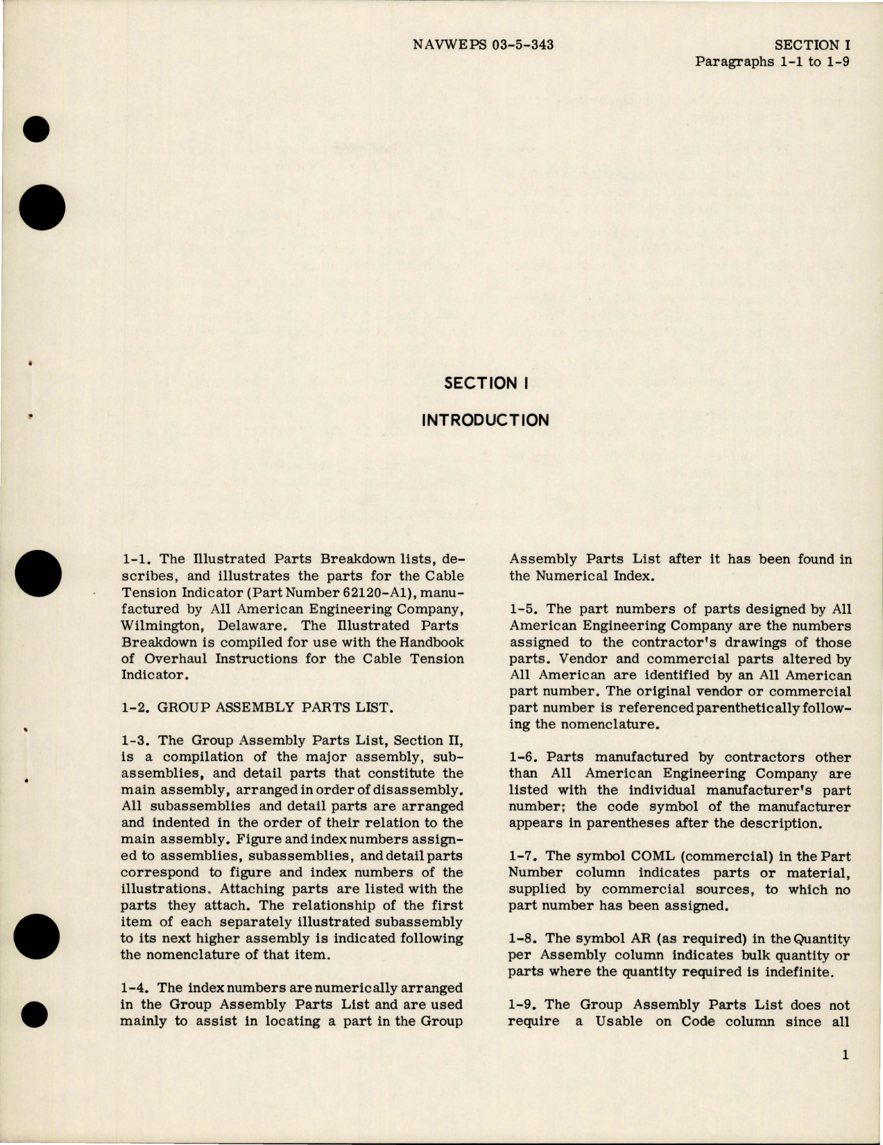 Sample page 5 from AirCorps Library document: Illustrated Parts Breakdown for Cable Tension Indicator - Stock 62120-A1