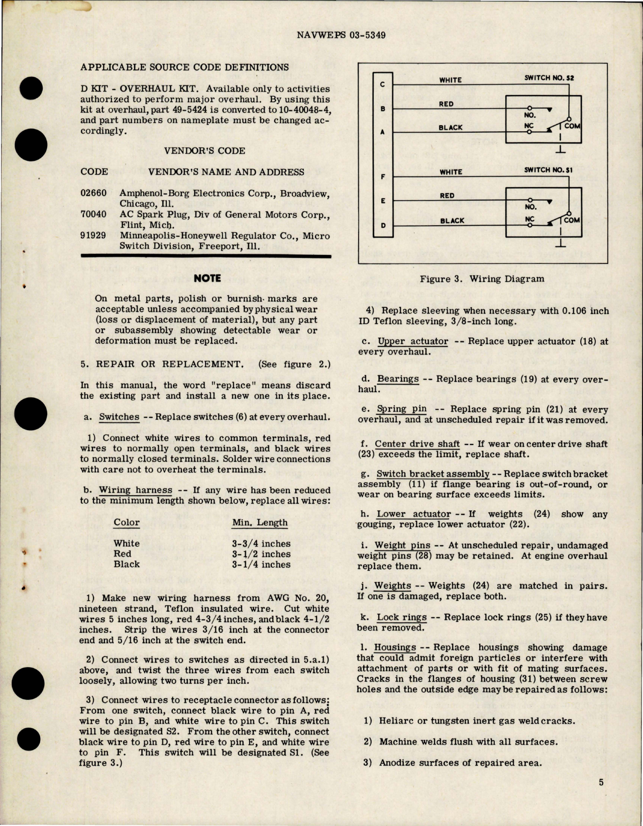 Sample page 5 from AirCorps Library document: Overhaul Instructions with Parts Breakdown for Speed Monitor - Boeing Part 10-40048 and 49-5424