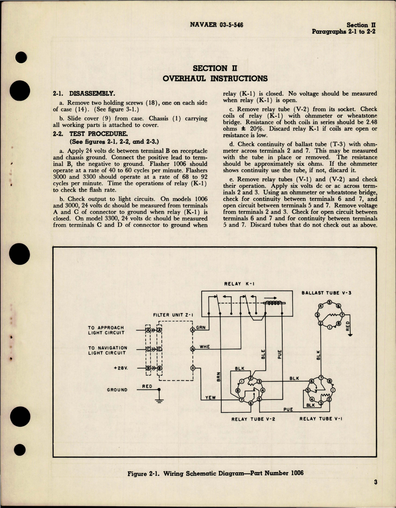 Sample page 5 from AirCorps Library document: Operation, Service and Overhaul with Parts for Exterior Lights - Flasher Units - Parts 1006, 300, 3300 