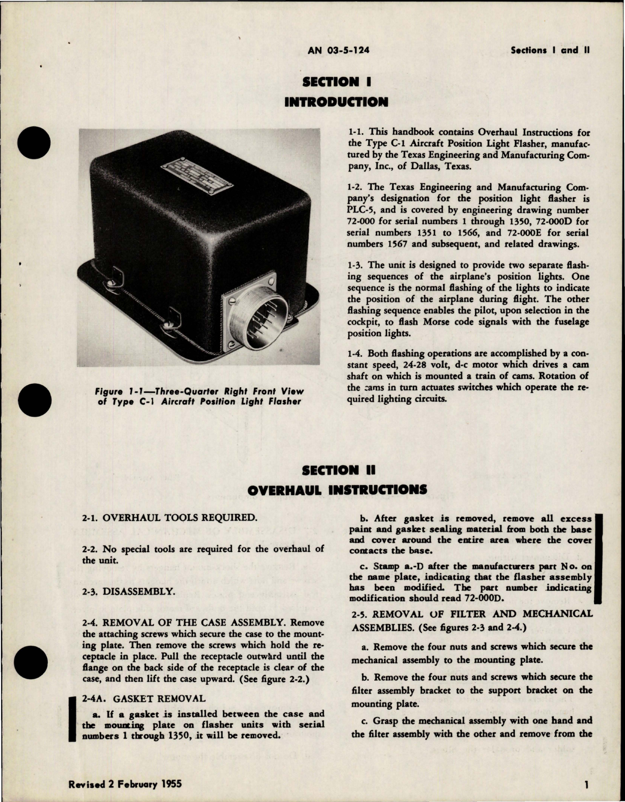 Sample page 5 from AirCorps Library document: Overhaul Instructions for Position Light Flasher - Type C-1