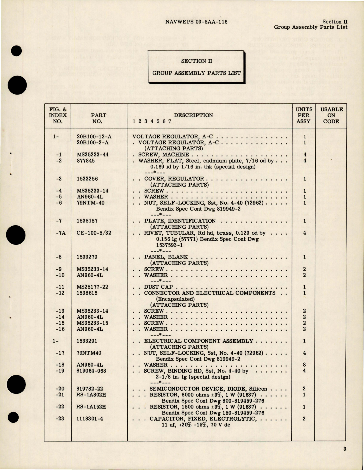 Sample page 5 from AirCorps Library document: Illustrated Parts Breakdown for AC Voltage Regulator - Type 20B100-12-A 