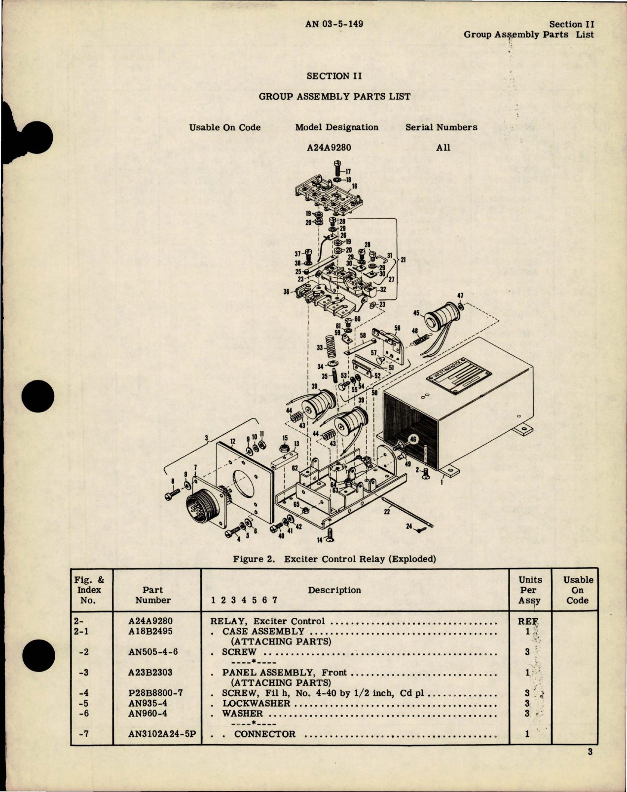 Sample page 5 from AirCorps Library document: Illustrated Parts Breakdown for Exciter Control Relay - Type H-1 - Part A24A9280 