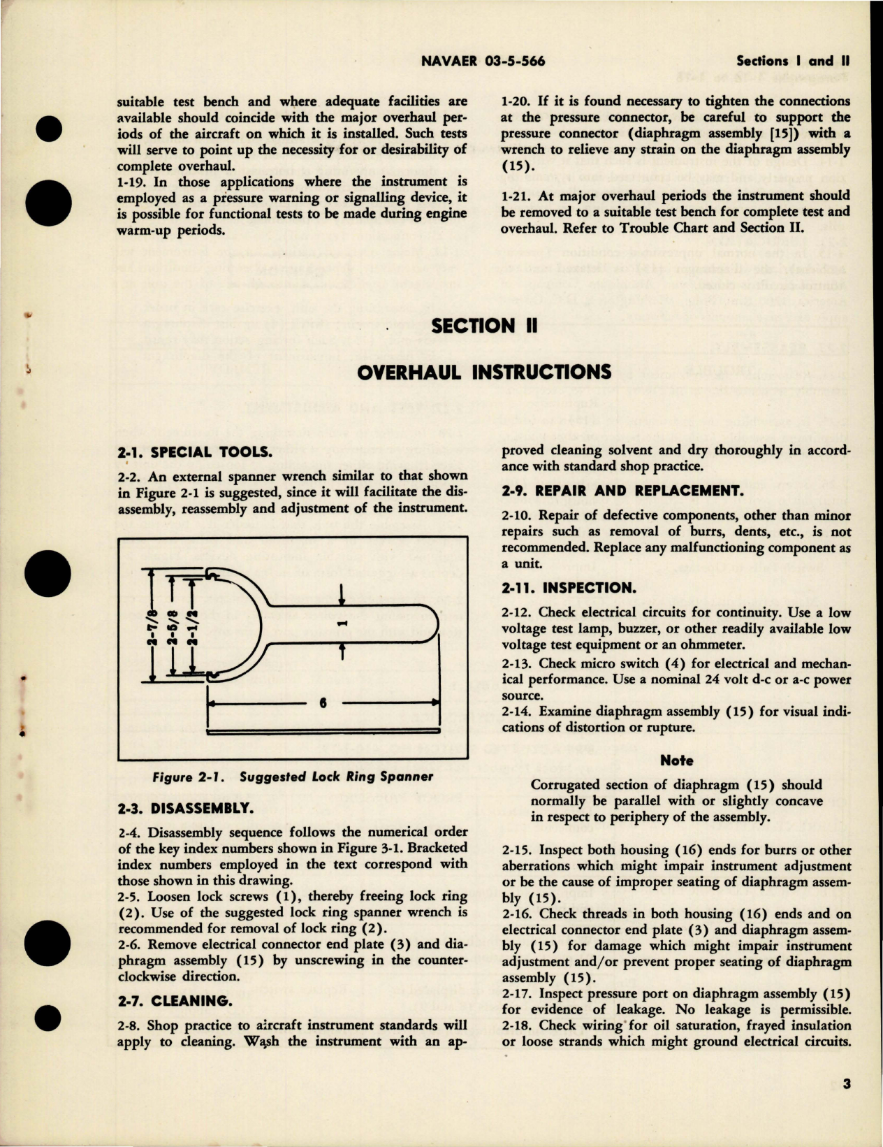 Sample page 5 from AirCorps Library document: Operation, Service and Overhaul Instructions with Parts for Pressure Actuated Switch - Model 410-1-19 