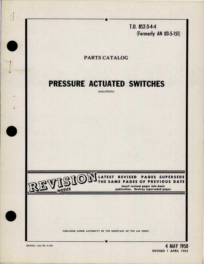 Apr Switch Parts Catalog for Pressure Actuated Switches - AirCorps Library