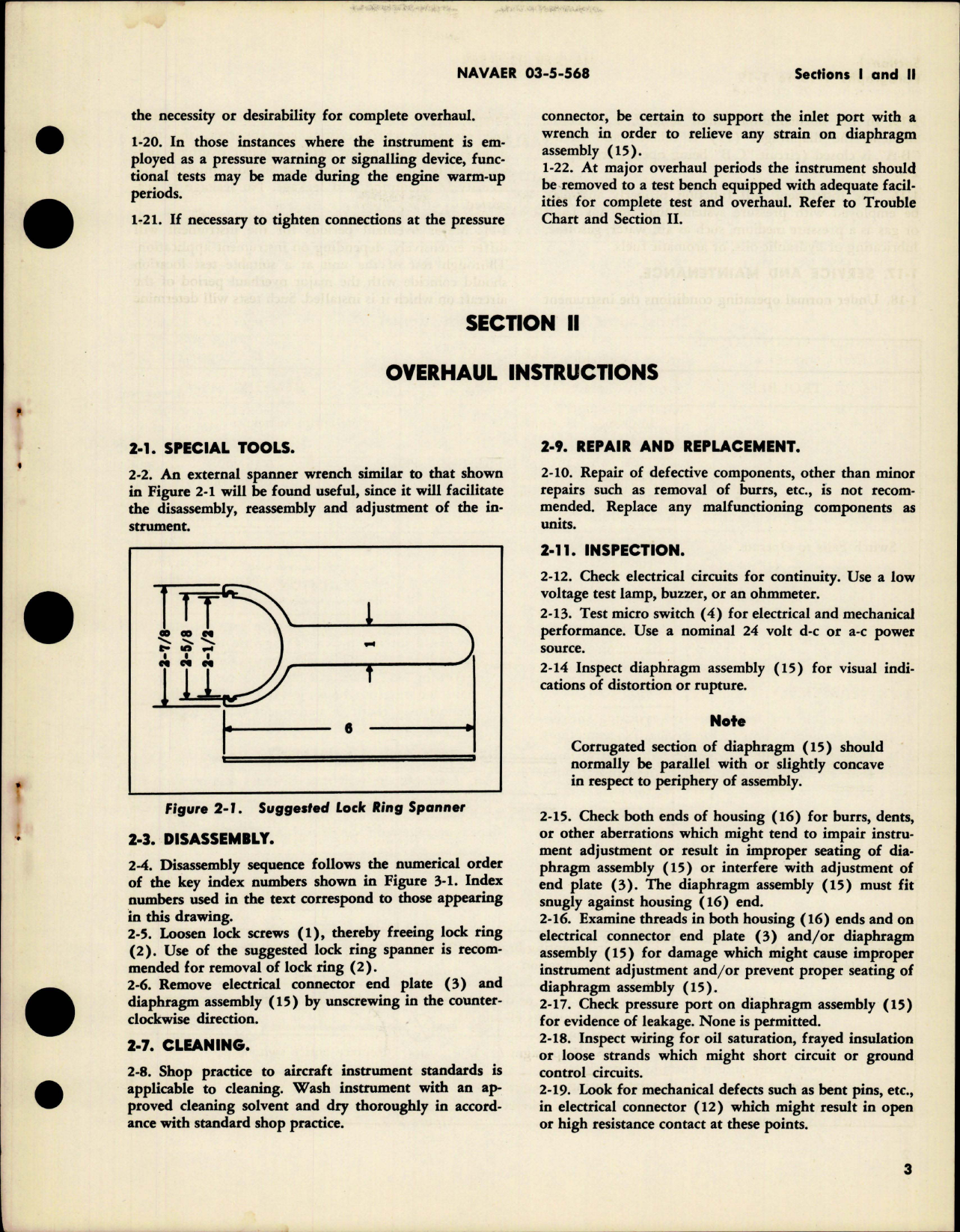 Sample page 5 from AirCorps Library document: Operation, Service, Overhaul, and Parts for Pressure Actuated Switch - Model 410-16-119 