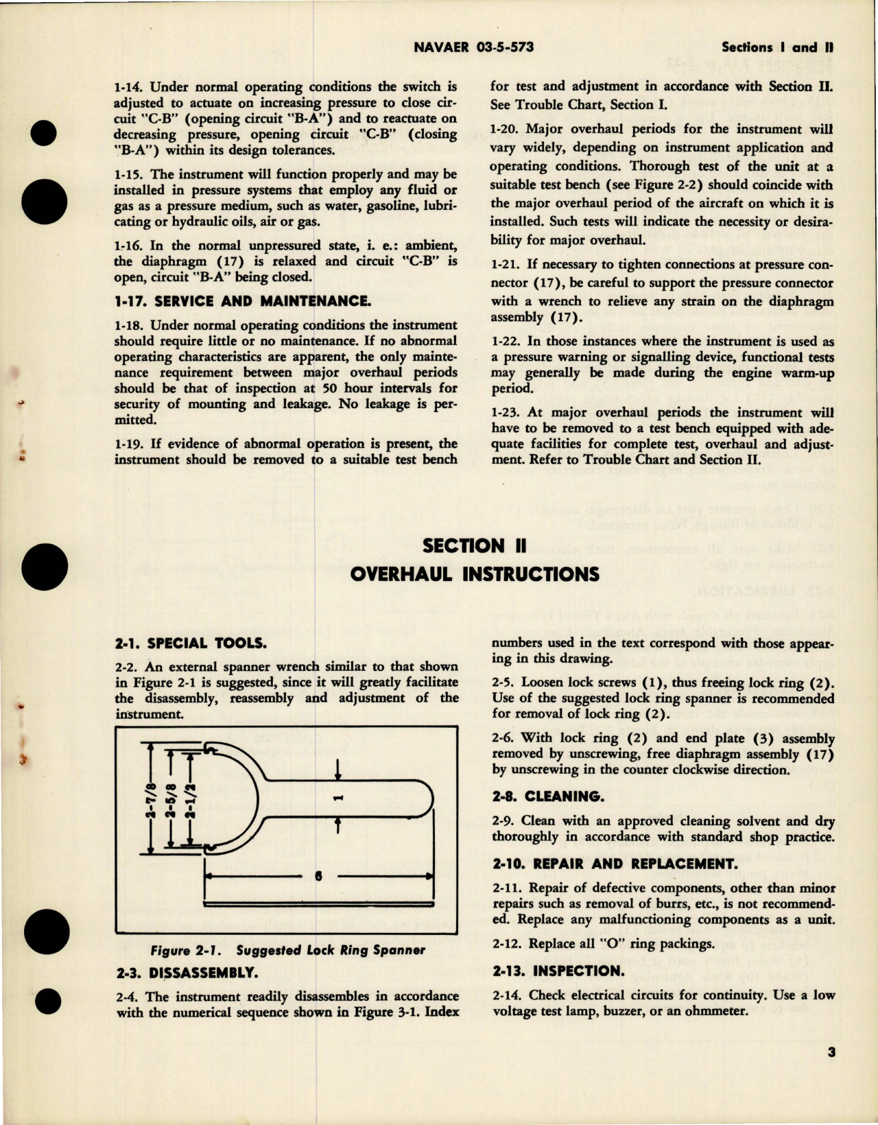 Sample page 5 from AirCorps Library document: Operation, Service, Overhaul, and Parts for Pressure Actuated Switch - Model 417-22B-39 