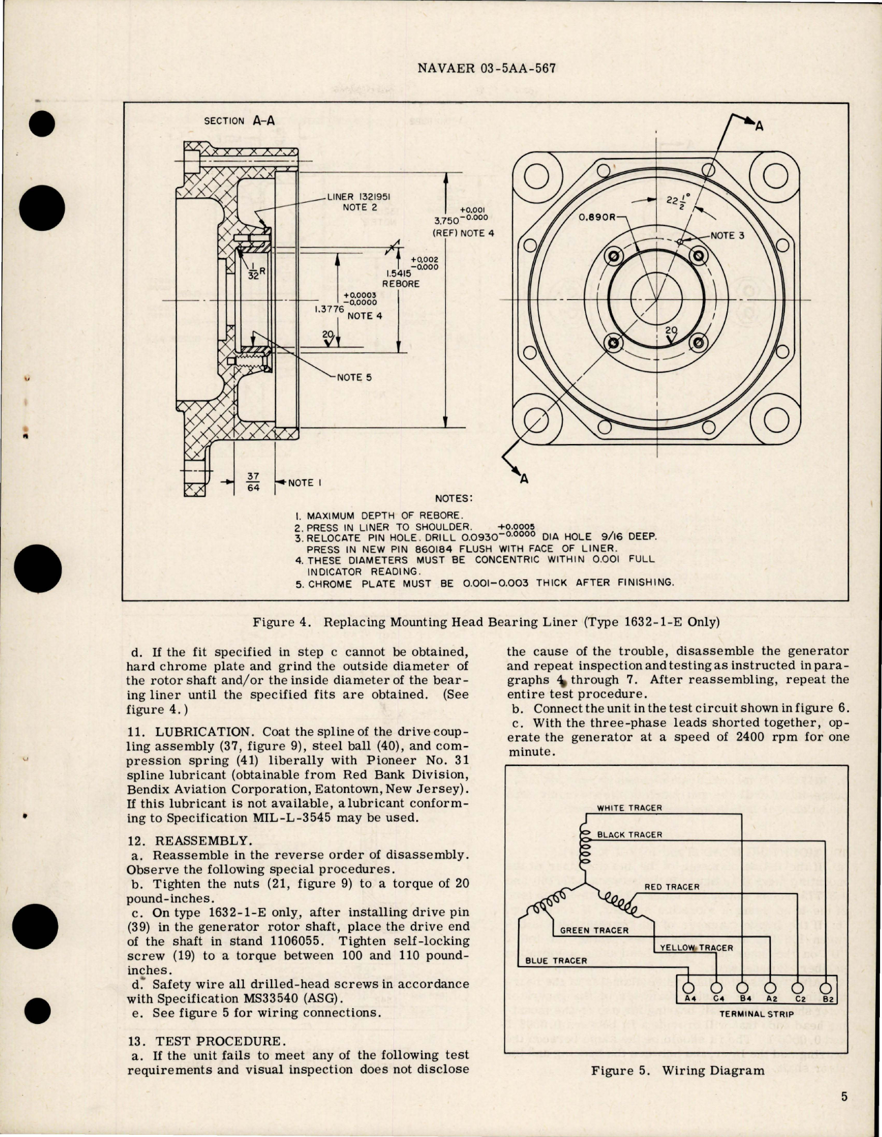 Sample page 5 from AirCorps Library document: Overhaul Instructions with Parts Breakdown for Alternating Current Generator - Types 1632-1-A and 1632-1-E