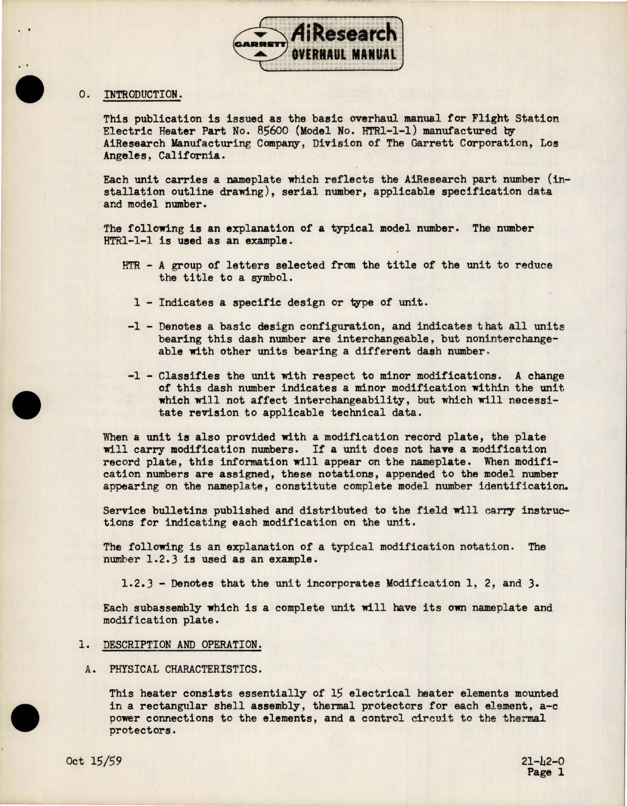 Sample page 5 from AirCorps Library document: Overhaul Manual for Flight Station Electric Heater - Part 85600 