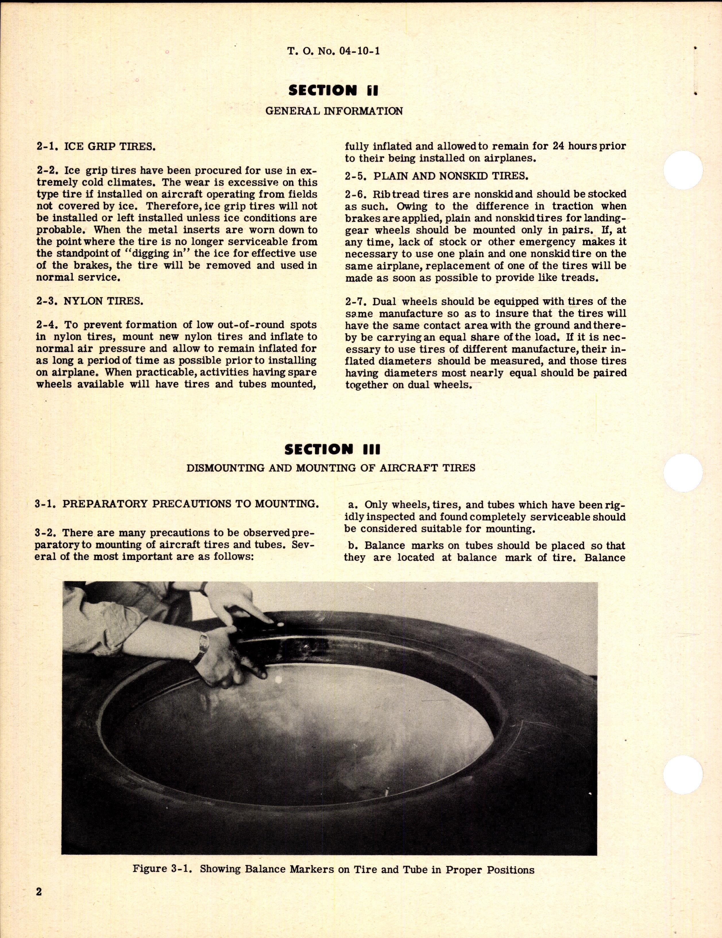 Sample page 4 from AirCorps Library document: Dismounting, Mounting, and Inflation of Aircraft Tires and Tubes