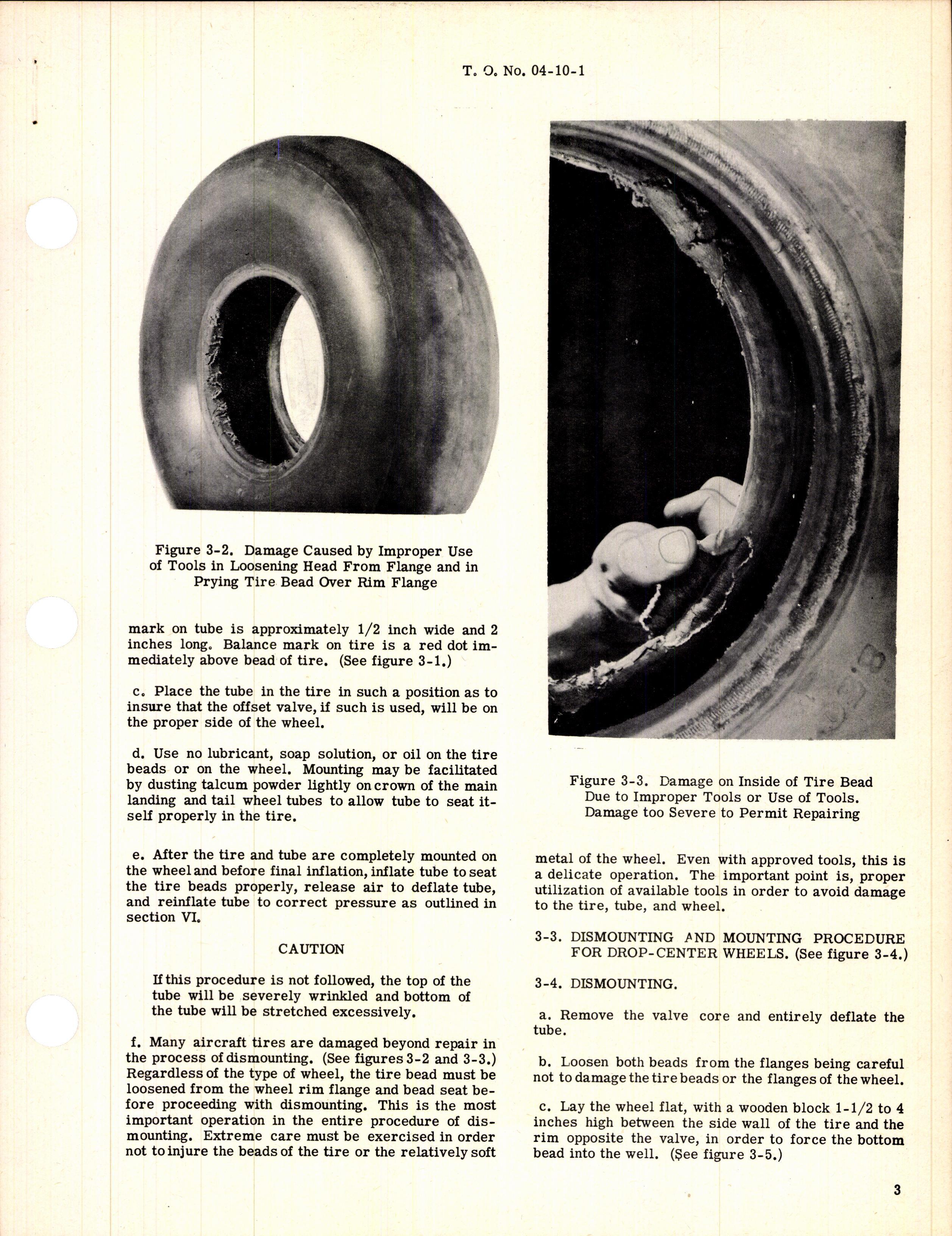 Sample page 5 from AirCorps Library document: Dismounting, Mounting, and Inflation of Aircraft Tires and Tubes