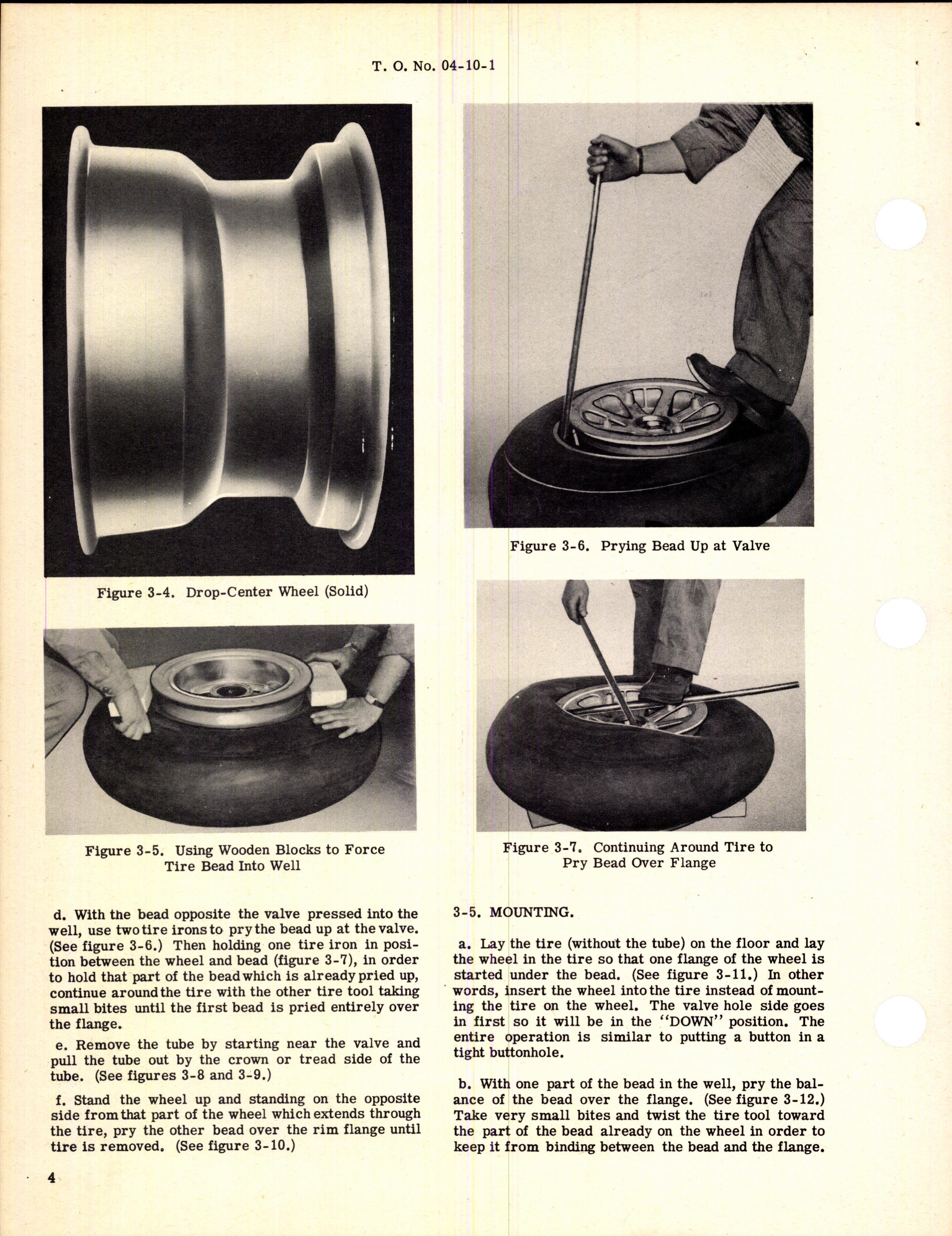 Sample page 6 from AirCorps Library document: Dismounting, Mounting, and Inflation of Aircraft Tires and Tubes