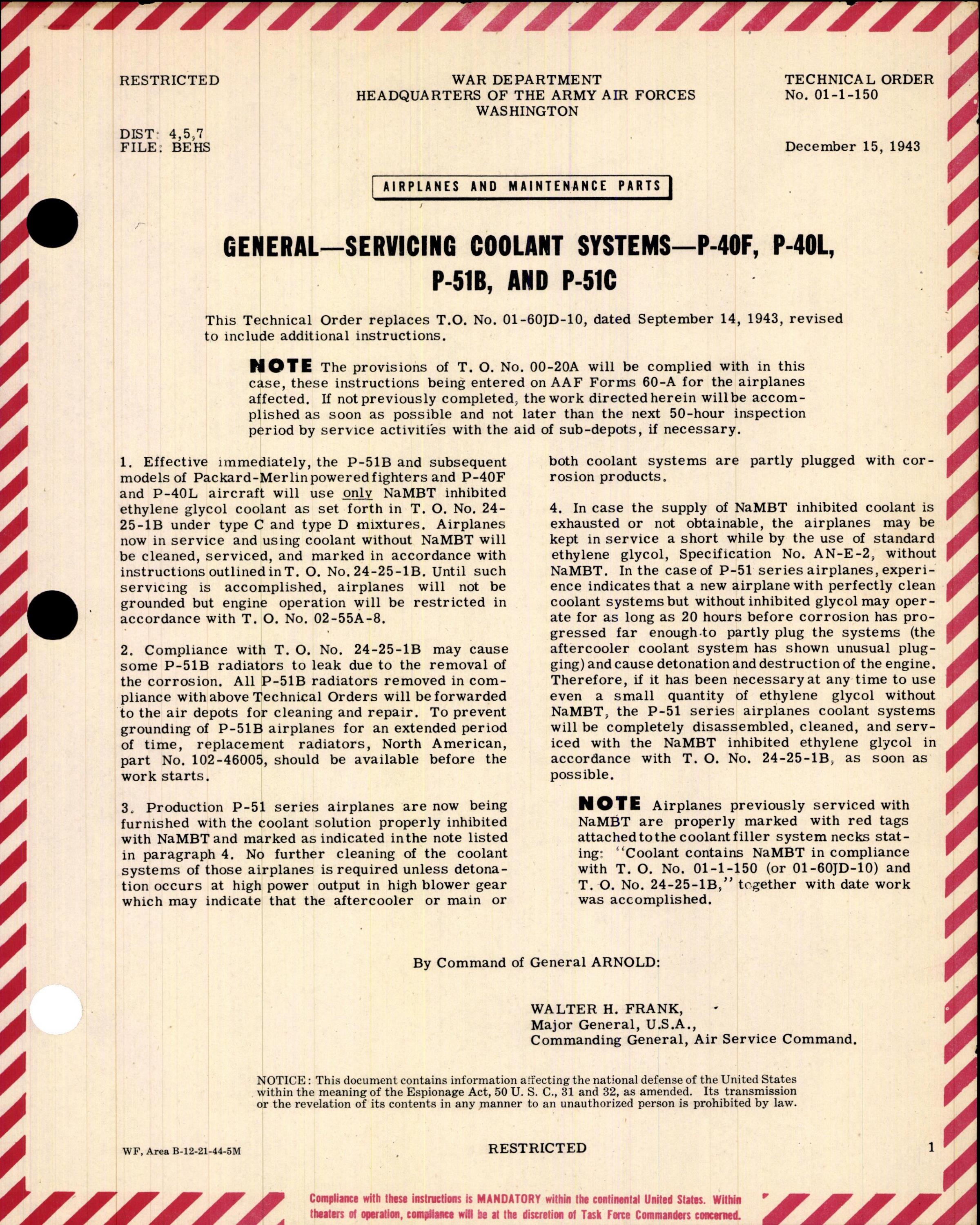 Sample page 1 from AirCorps Library document: Servicing Coolant Systems