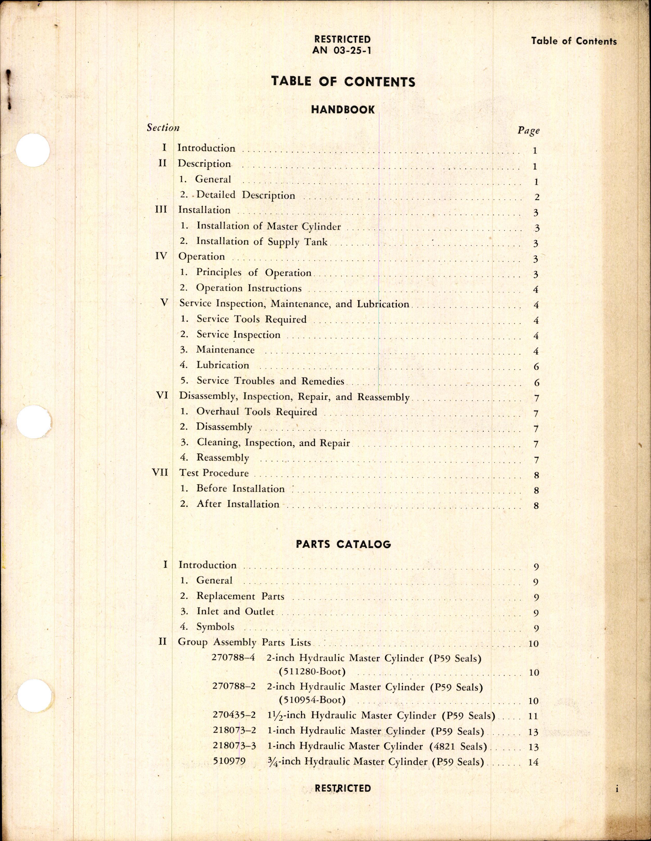 Sample page 3 from AirCorps Library document: Handbook of Instructions with Parts Catalog for Goodyear Master Brake Cylinders