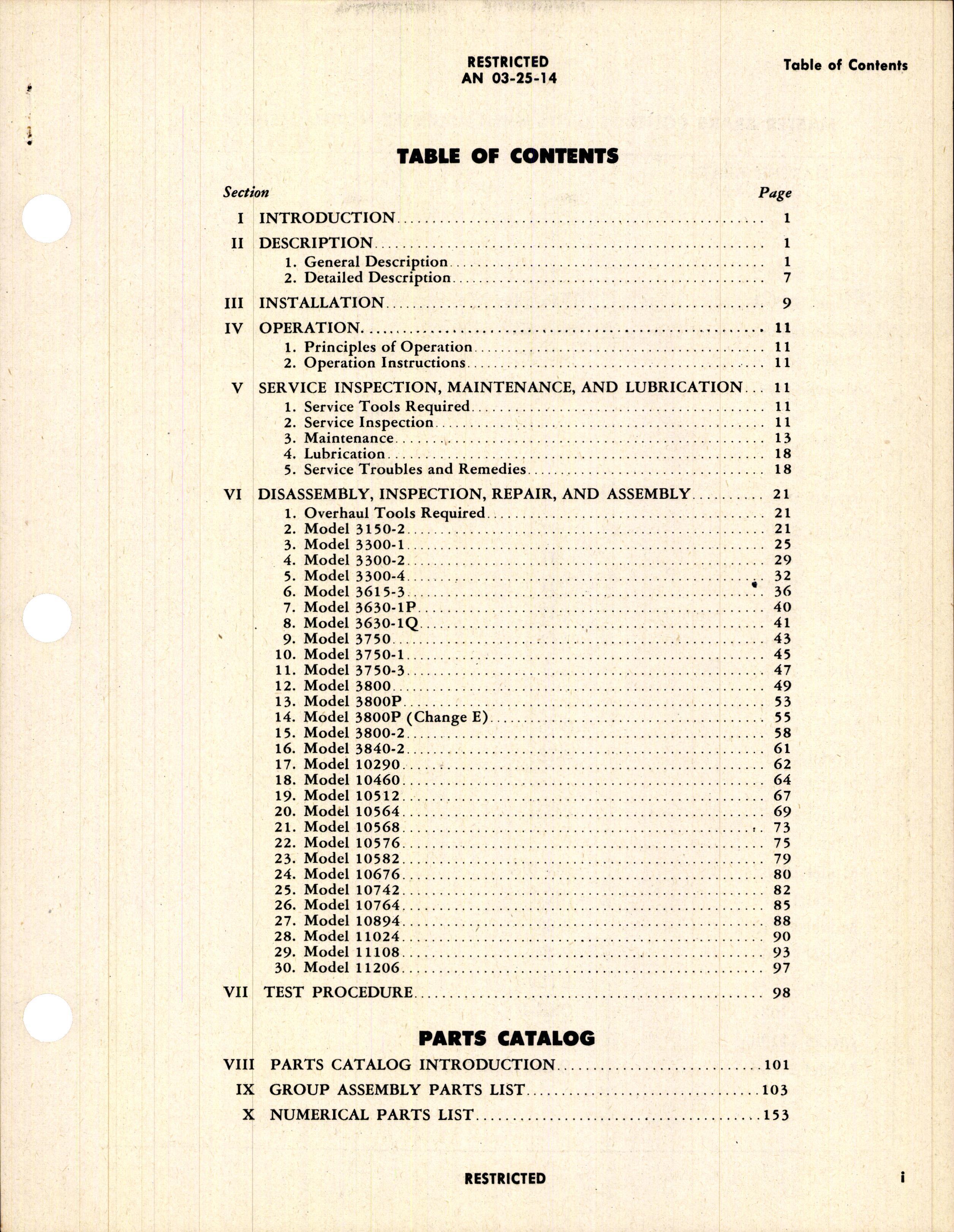 Sample page 3 from AirCorps Library document: Operation, Service, & Overhaul Instructions with Parts Catalog for Master Brake Control Cylinders