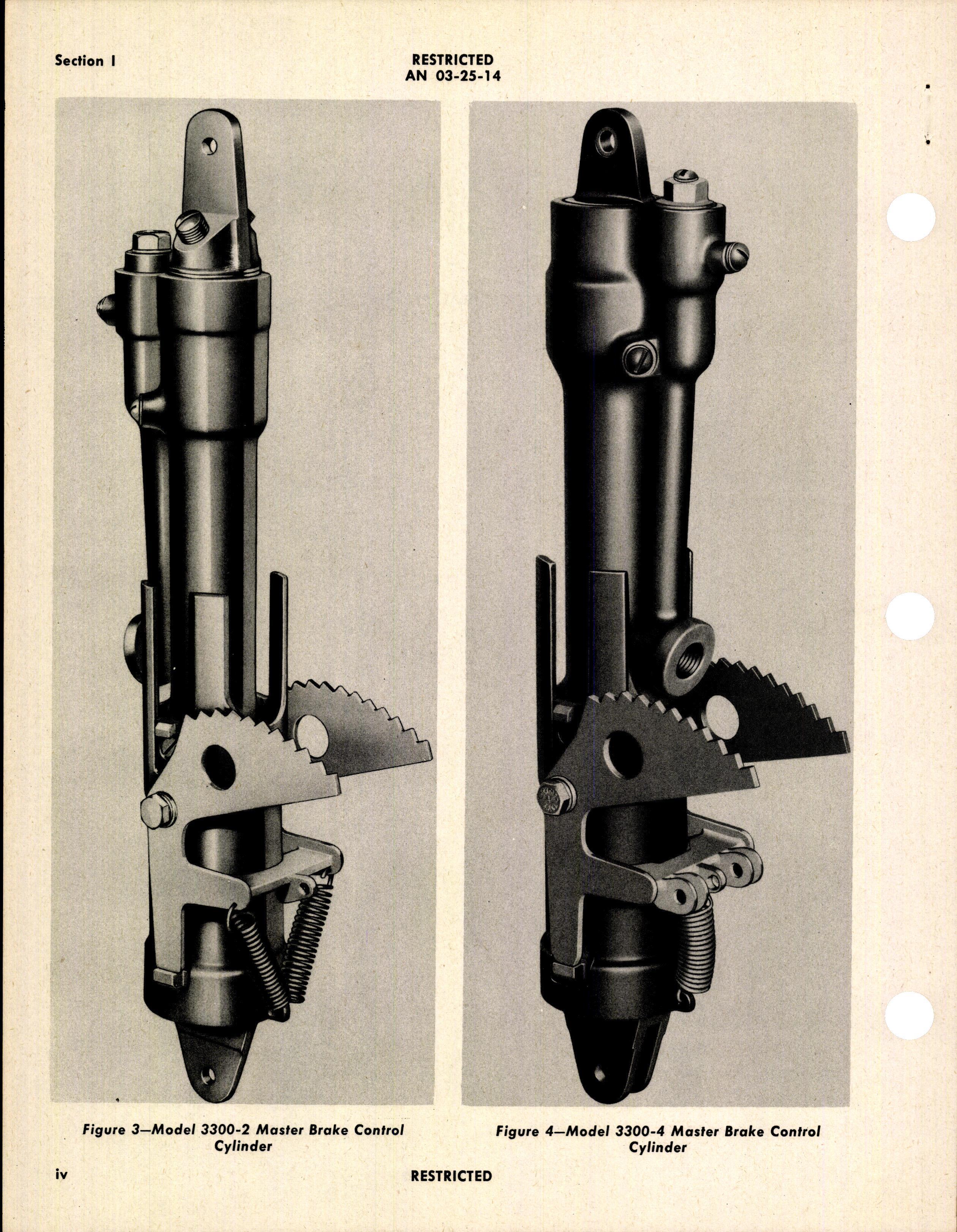 Sample page 6 from AirCorps Library document: Operation, Service, & Overhaul Instructions with Parts Catalog for Master Brake Control Cylinders